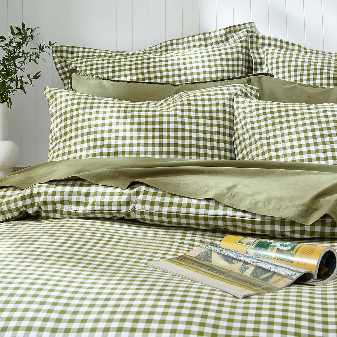 Portloe Woven Gingham Duvet Cover & Pillowcase Set