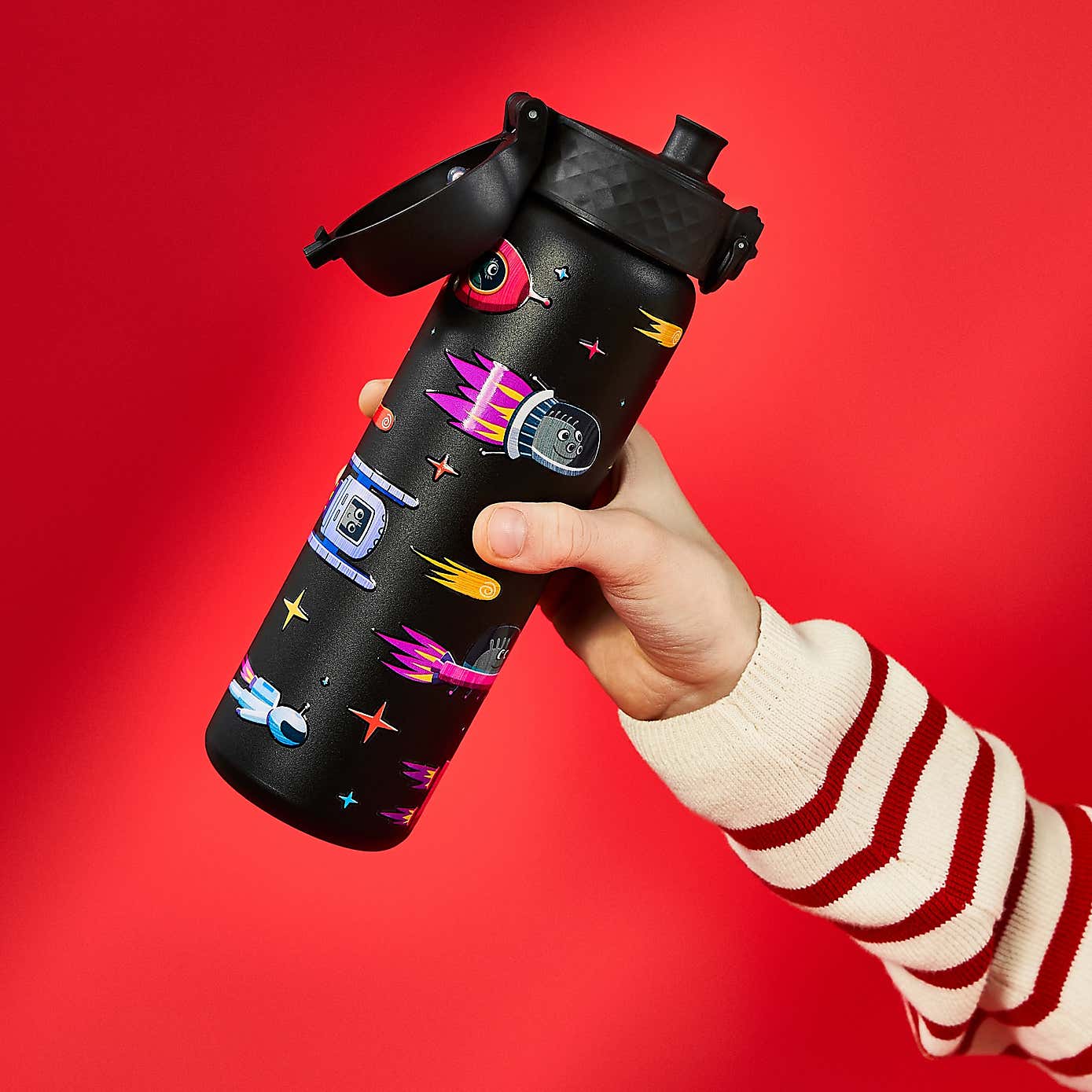 Ion8 Spaceship Leak Proof Kids Stainless Steel Water Bottle, 400ml