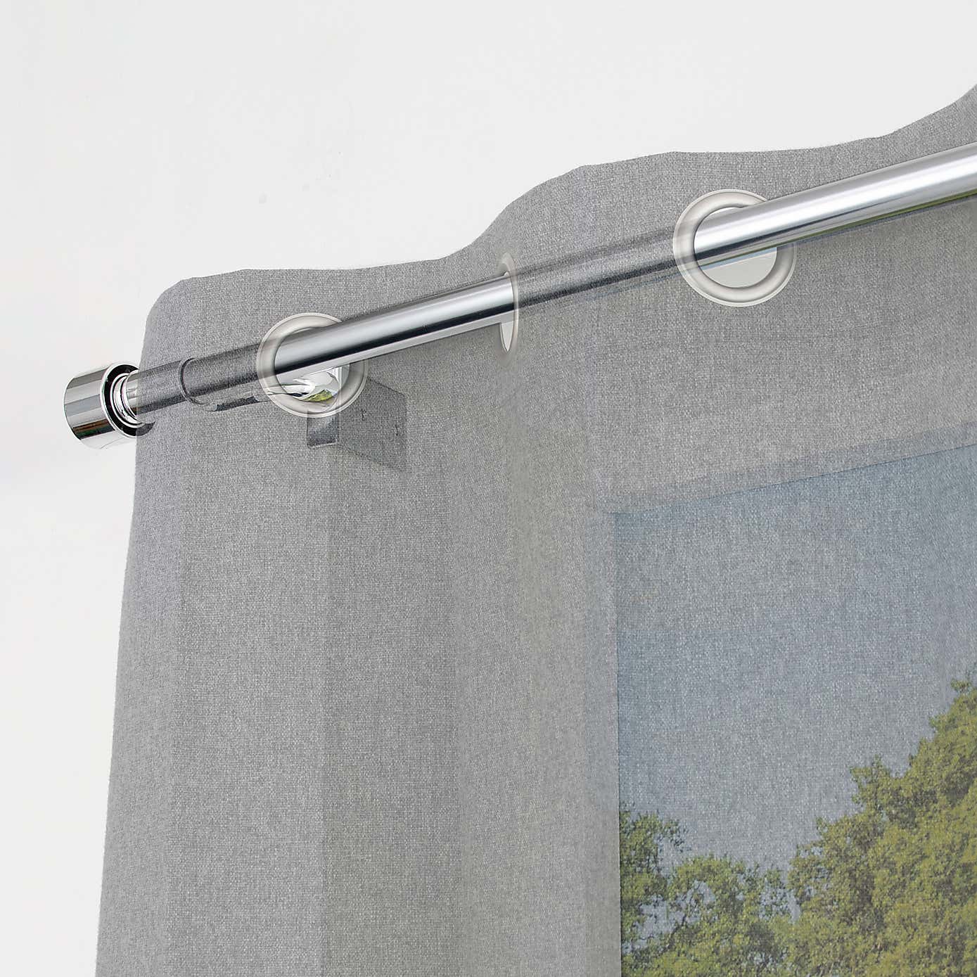 No Drills Trinity Extendable Eyelet Curtain Pole