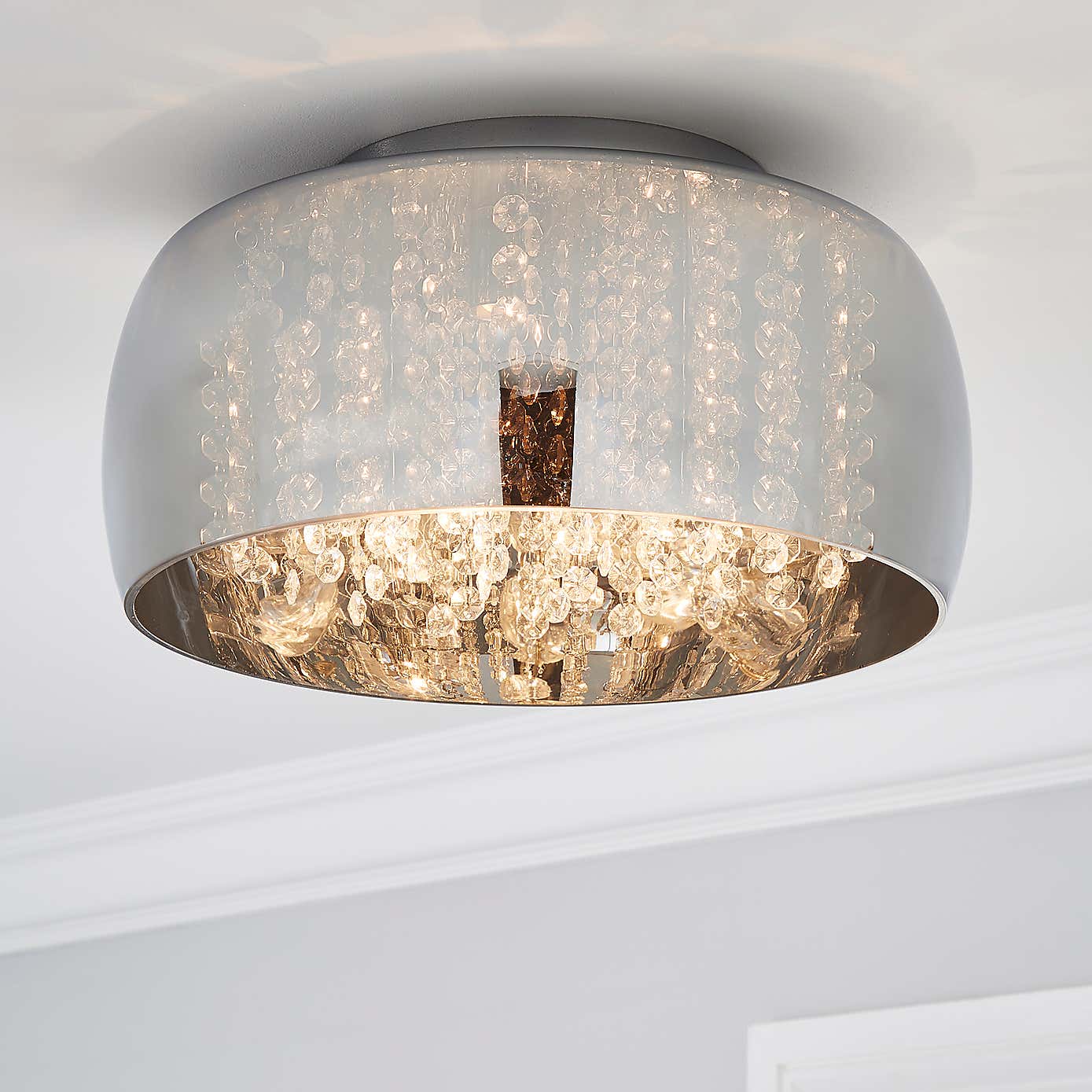 Seychelles Smoked Flush Ceiling Fitting