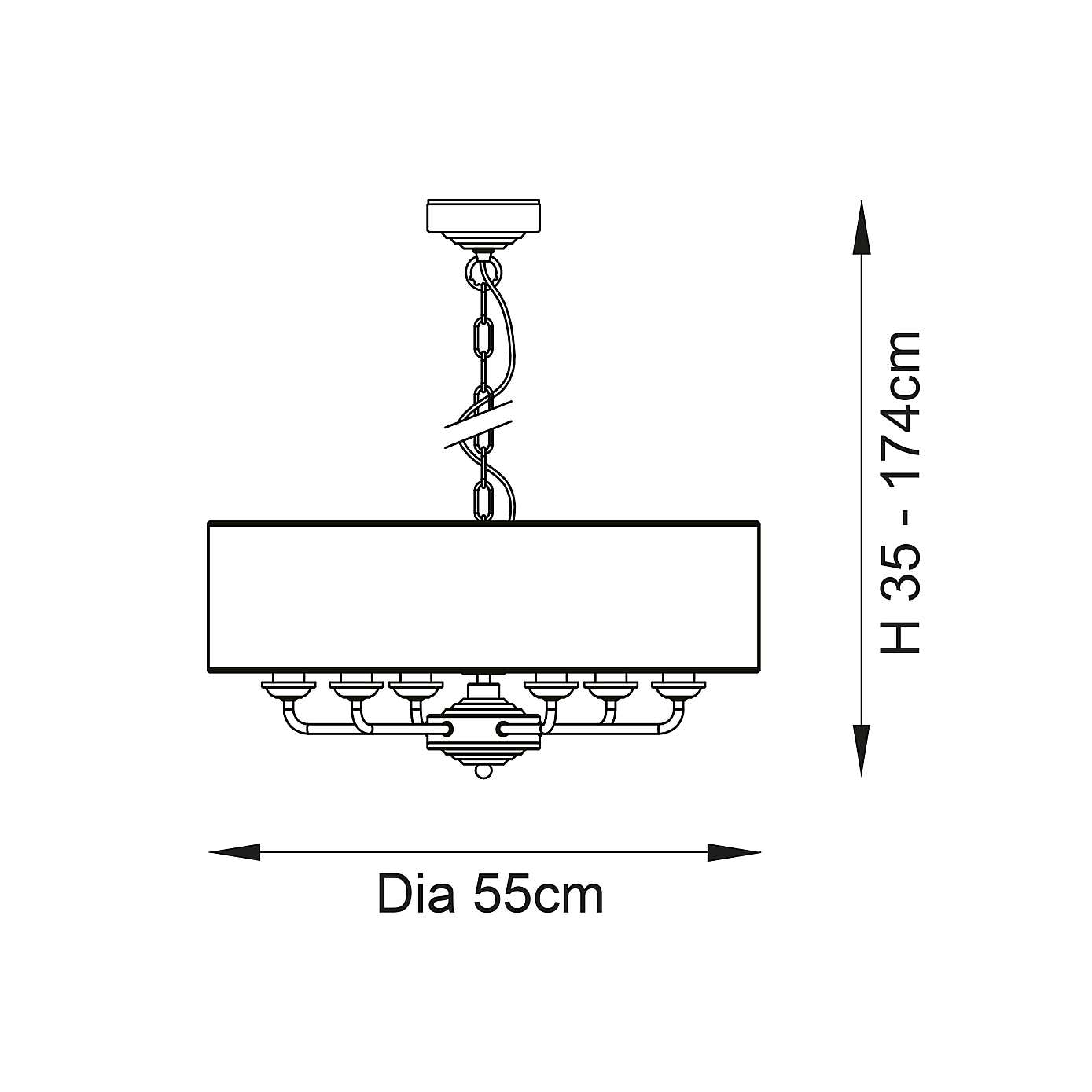 Vogue Sandringham 6 Light Pendant Light