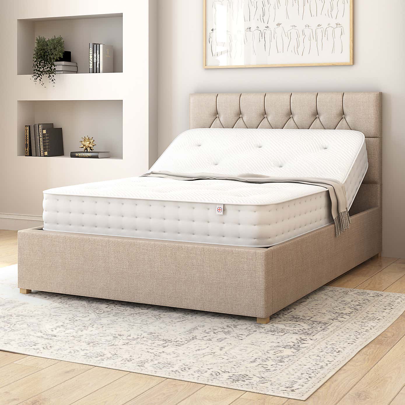 Olivier Eire Linen Adjustable Bed