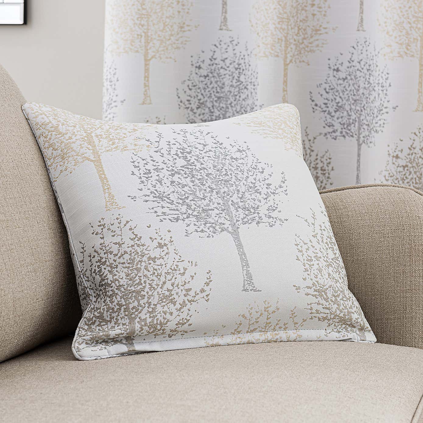 Jacquard Trees Eyelet Curtains
