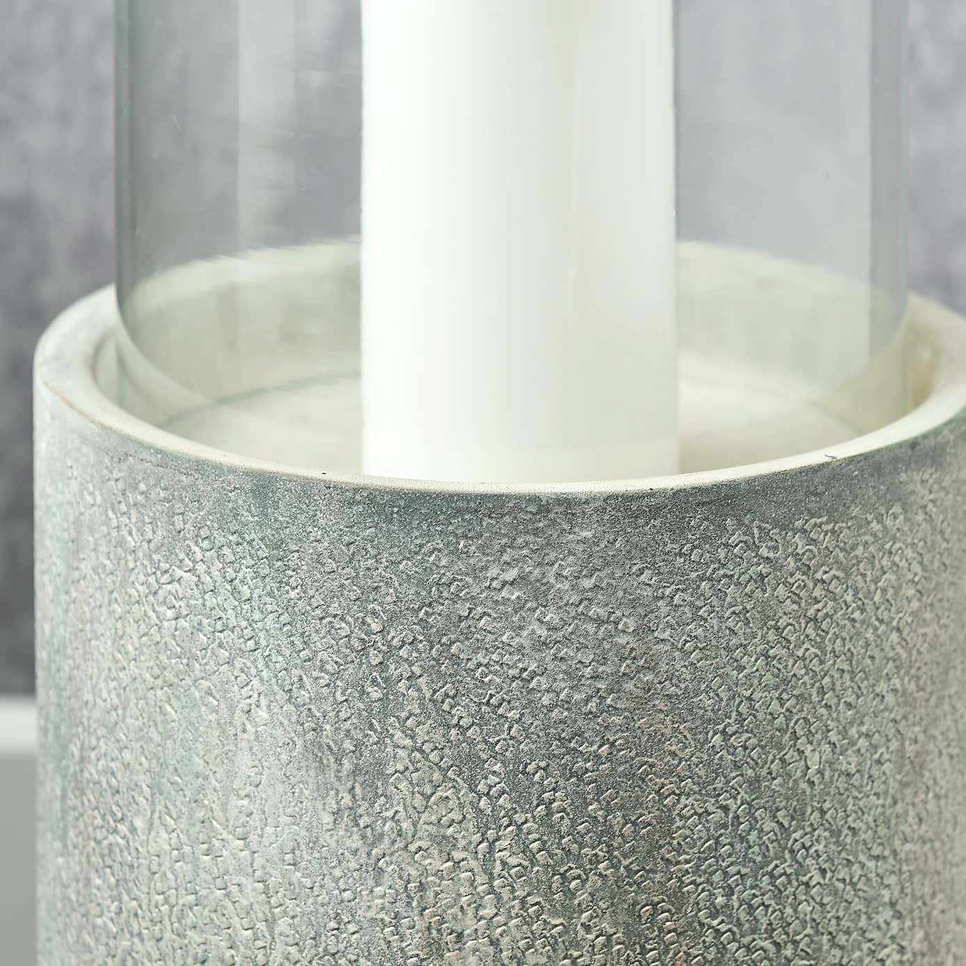 Metal & Glass Pedestal Hurricane Candle Holder