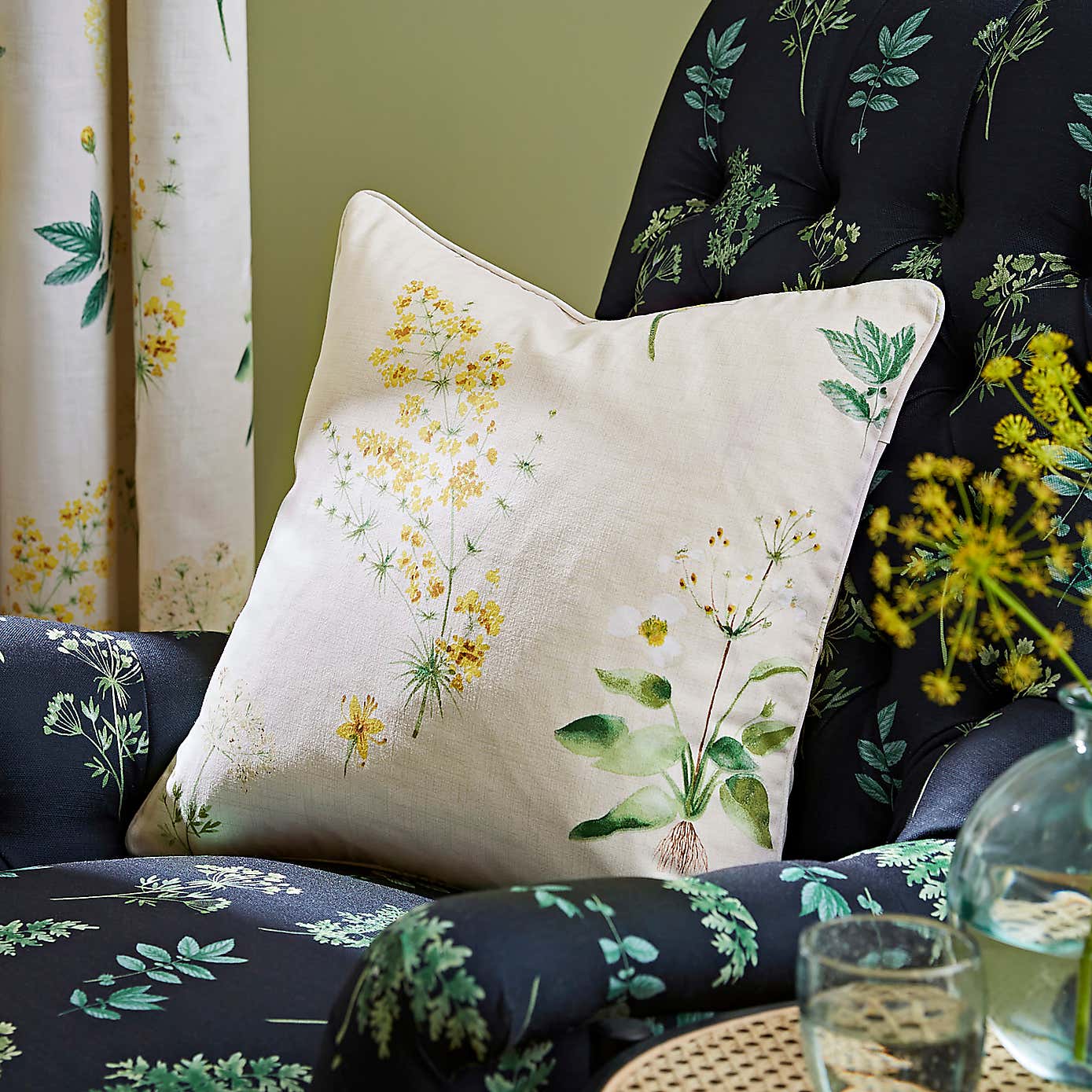 Natural History Museum Marsh Botanical Pencil Pleat Curtains