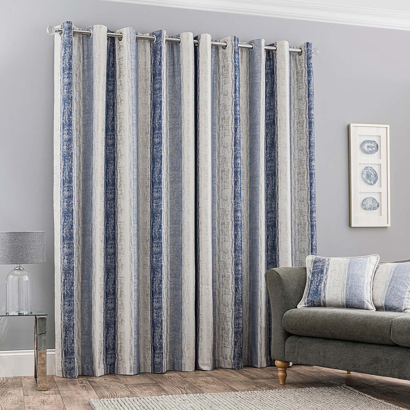 Sadie Stripe Eyelet Curtains