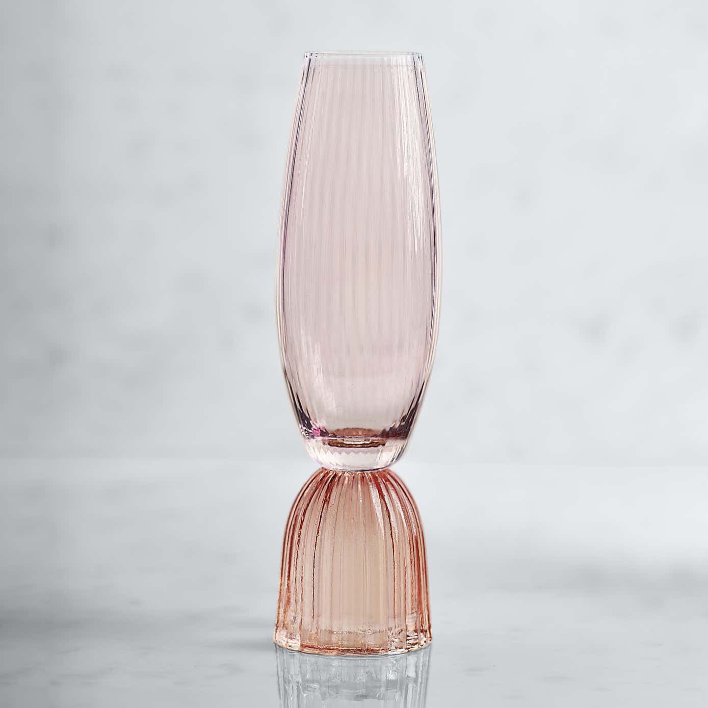 Set of 2 Florence Lilac & Apricot Flute Glasses