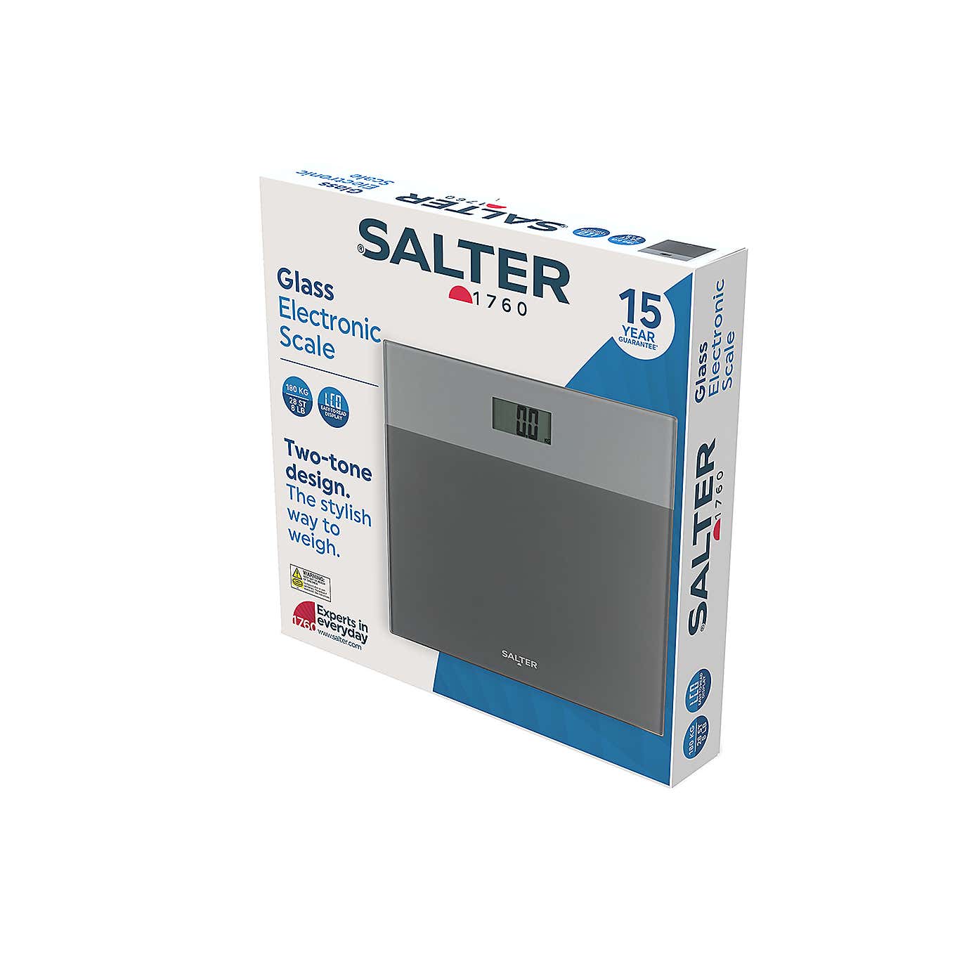 Salter Grey Glass Electronic Bathroom Scale