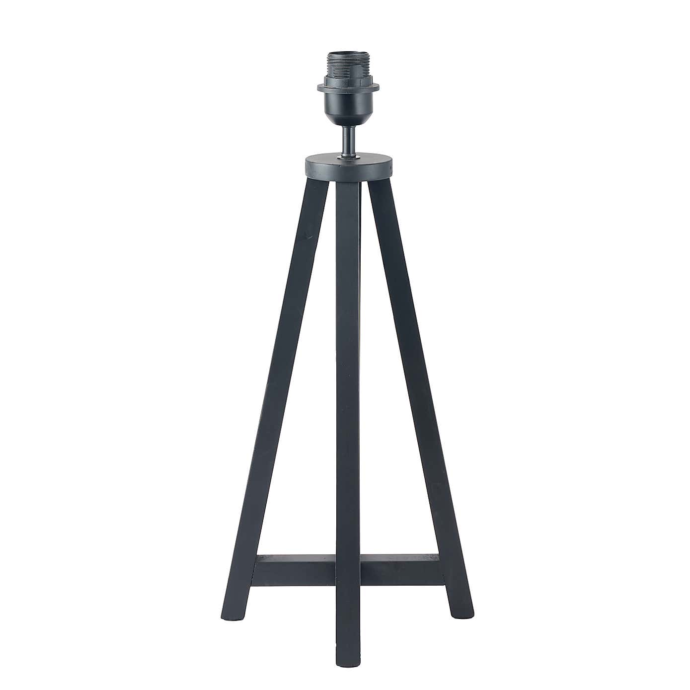 Whitby Wood Tapered 4 Post Table Lamp with 35cm Linen Drum Shade