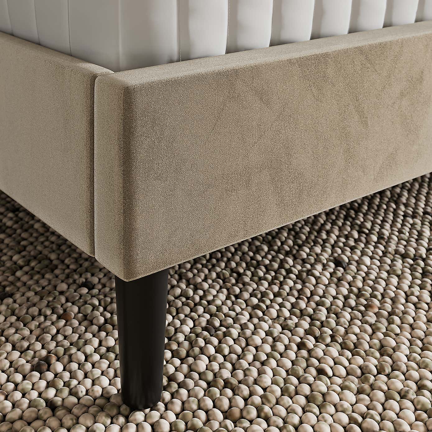 Alara Pleated Velvet Ottoman Bed