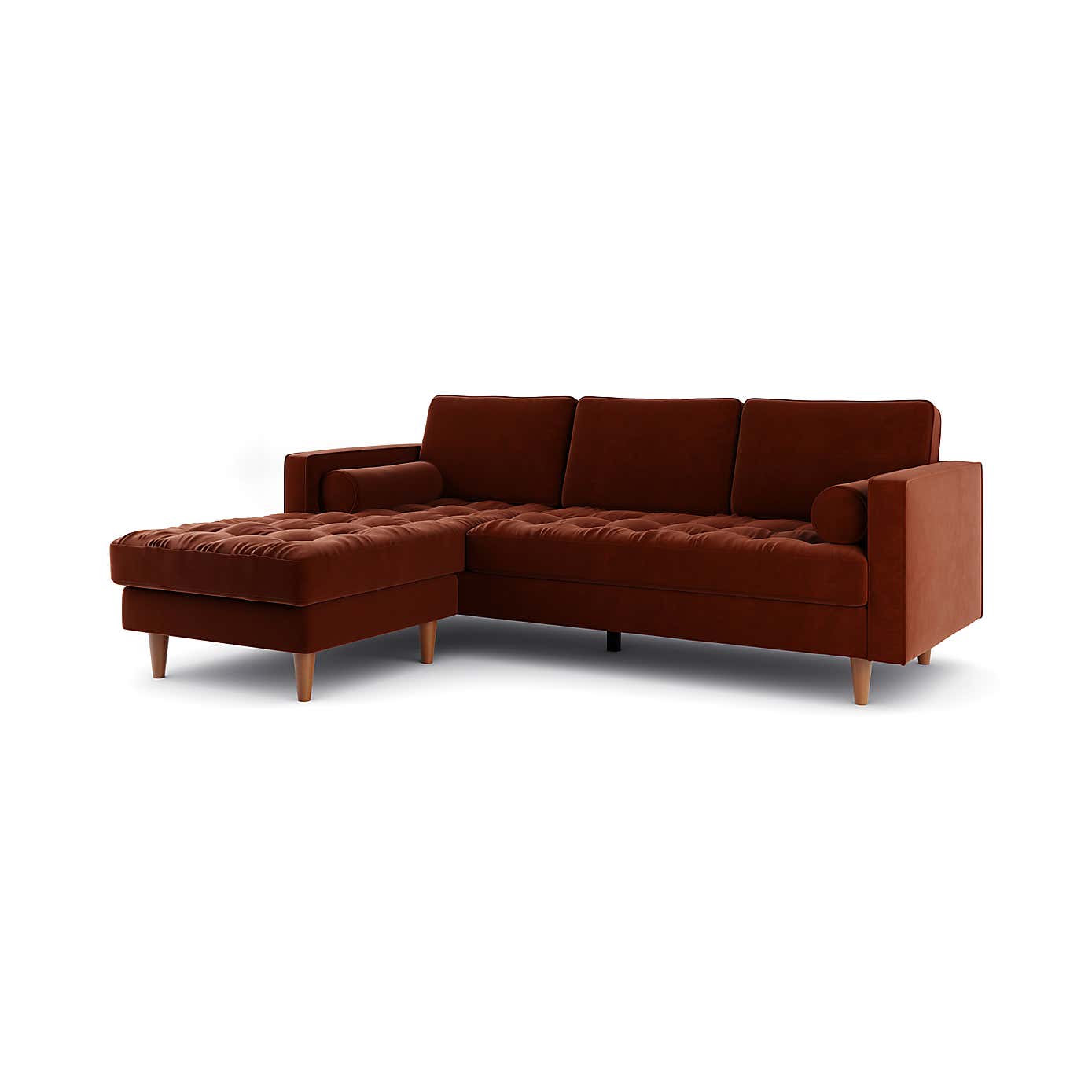 Zoe Casual Sit Velvet Corner Chaise Sofa