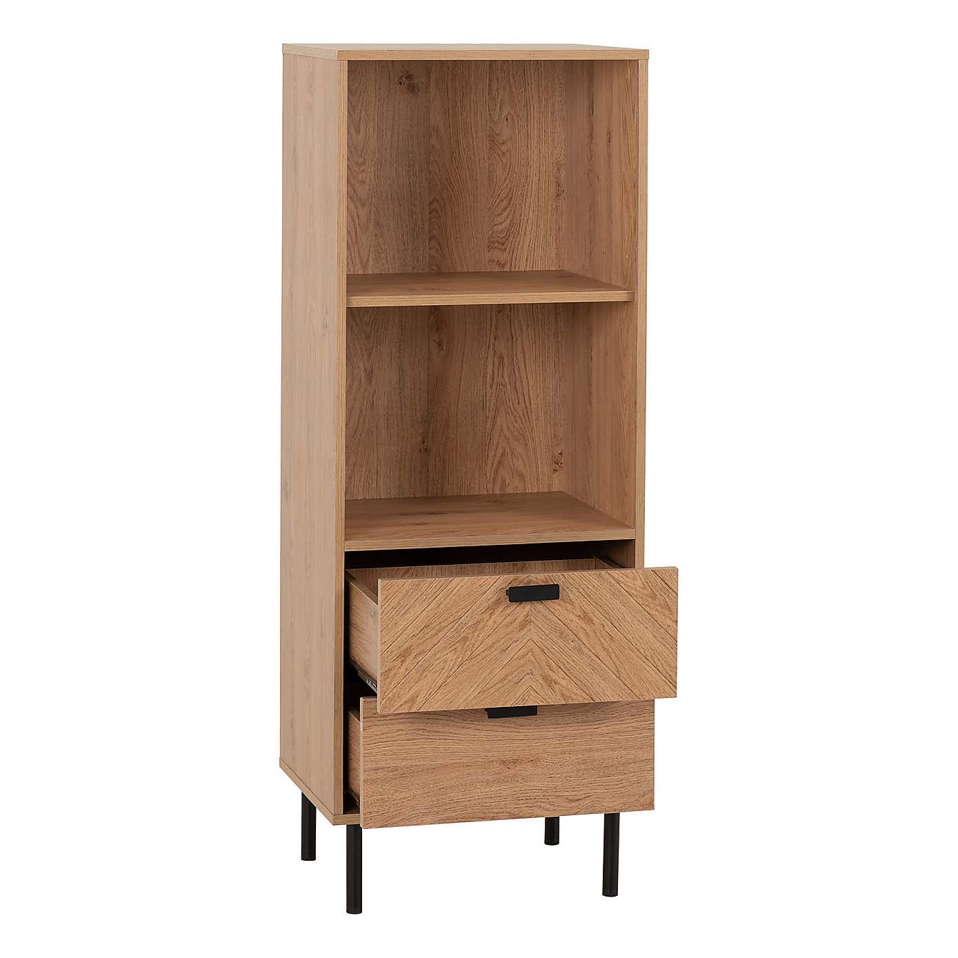 Leon 2 Drawer and 2 Shelf Cabinet