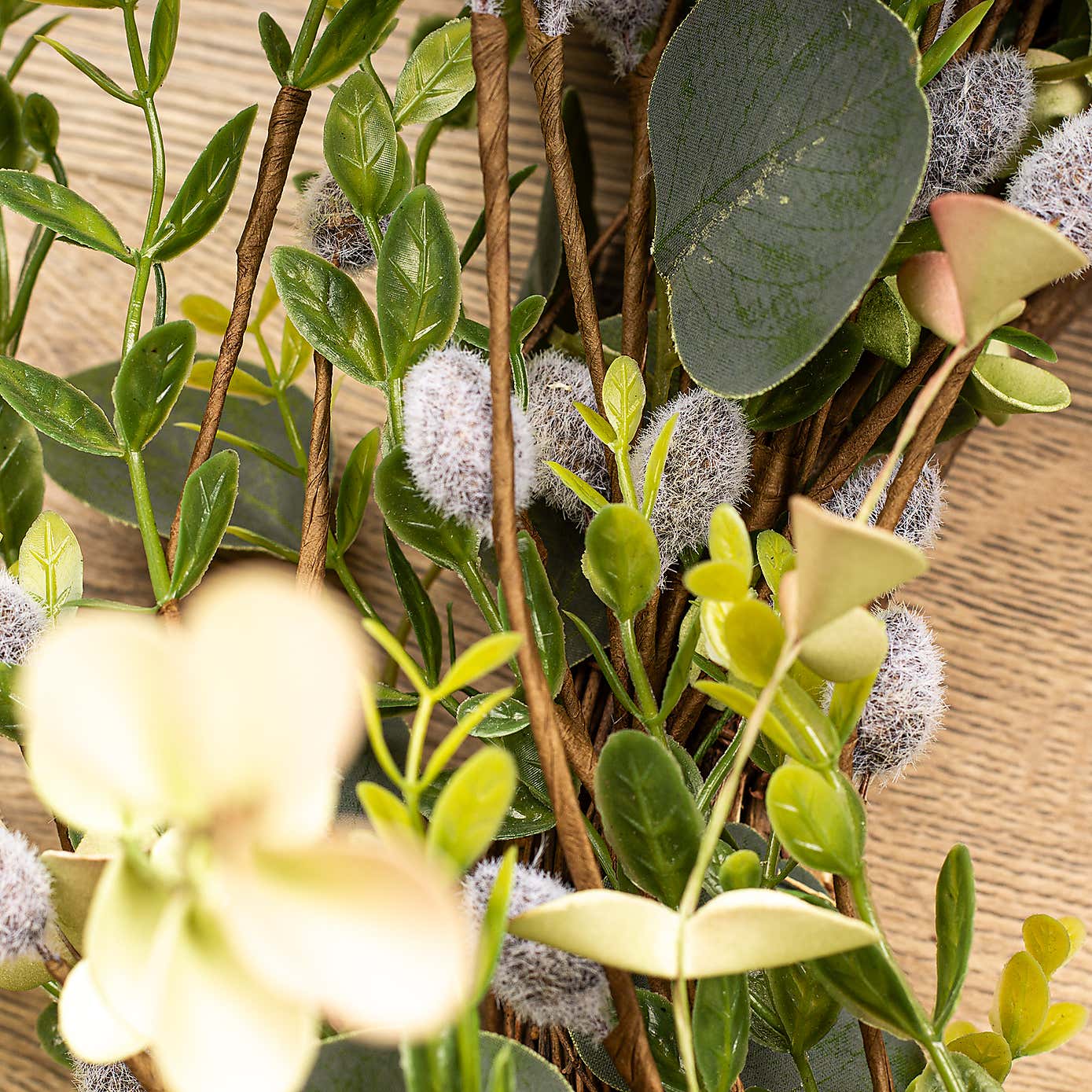 Artificial Eucalyptus Foliage and Pussy Willow Wreath