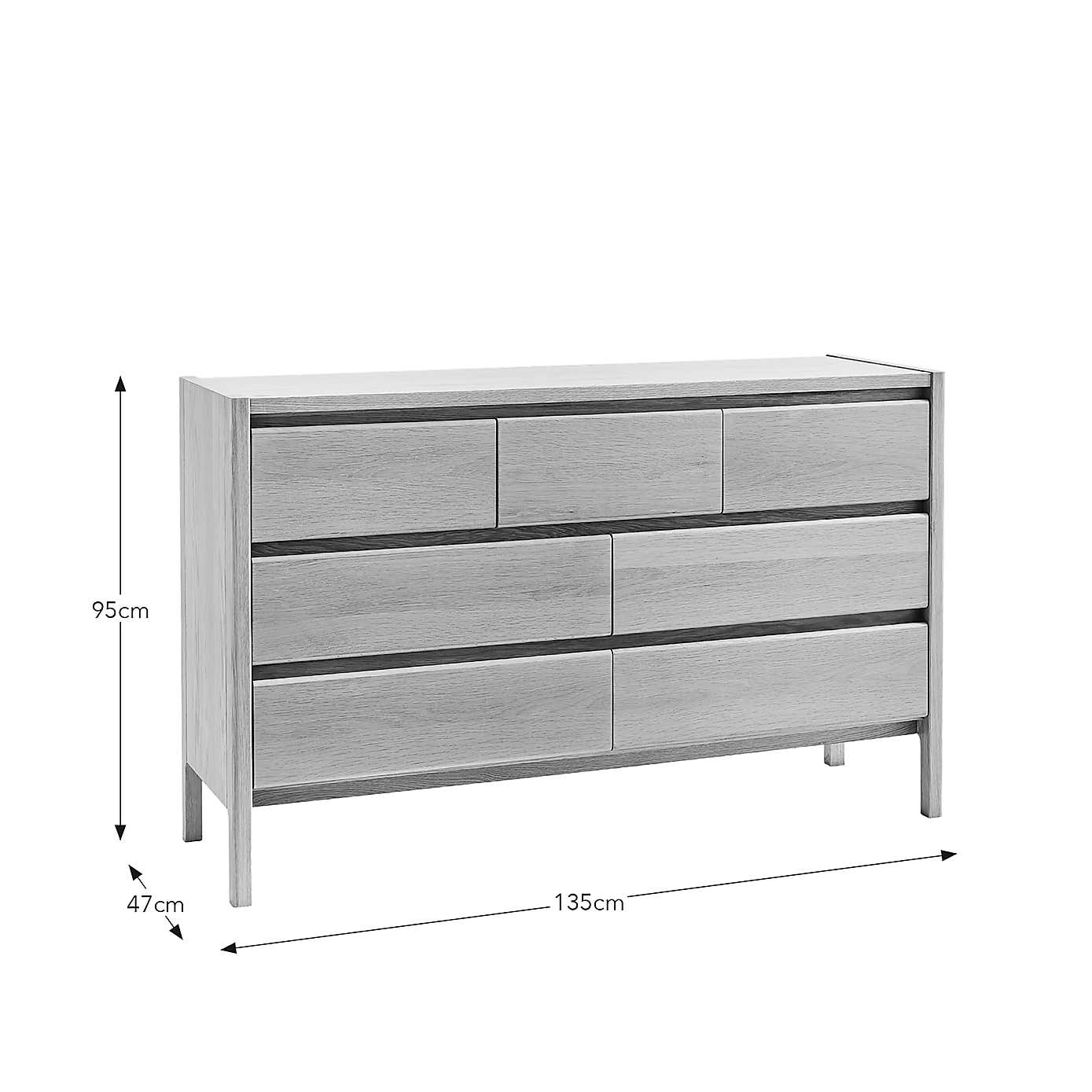 Elements Holmes 7 Drawer Chest, Oak