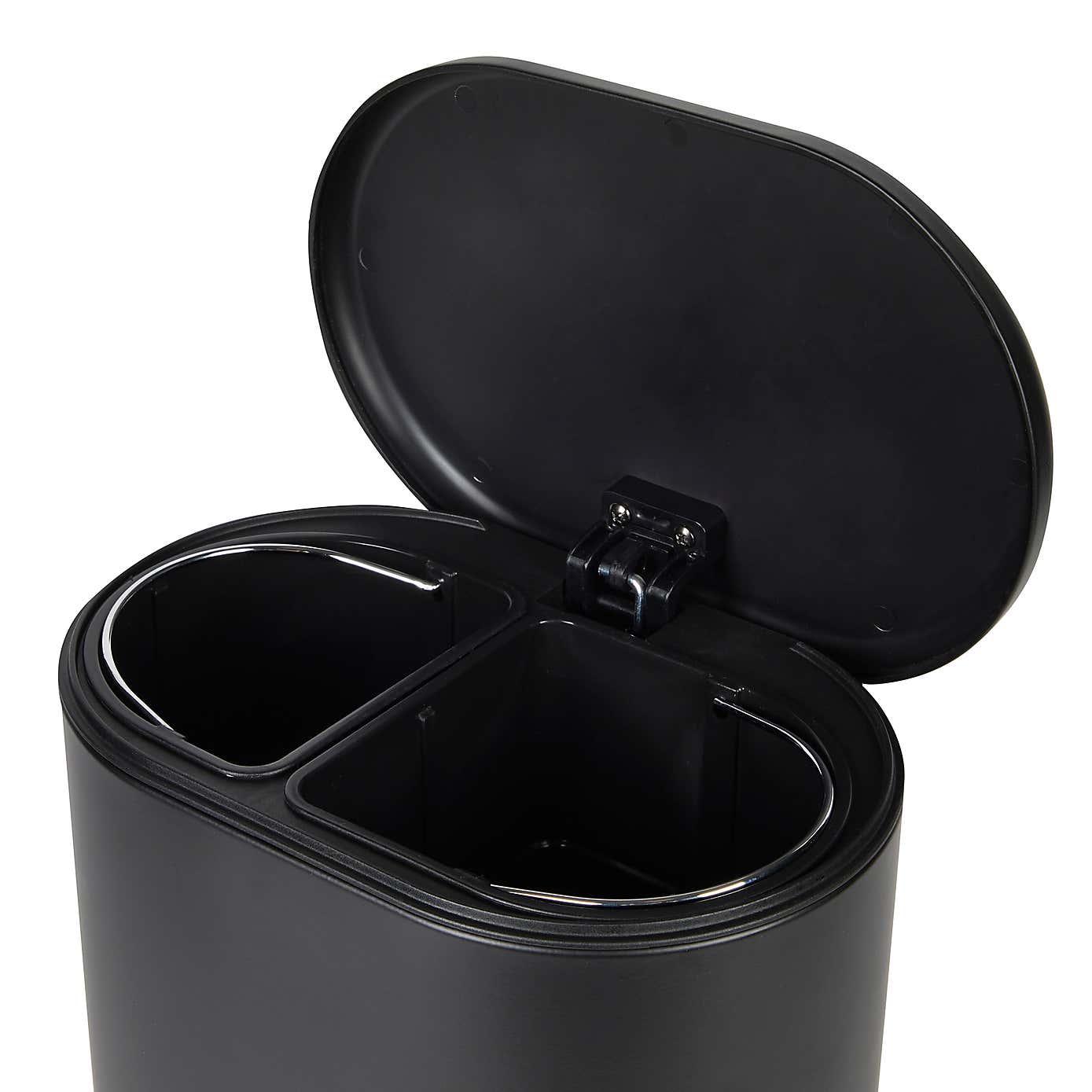 Elements 6L Matte Black Recycling Pedal Bin