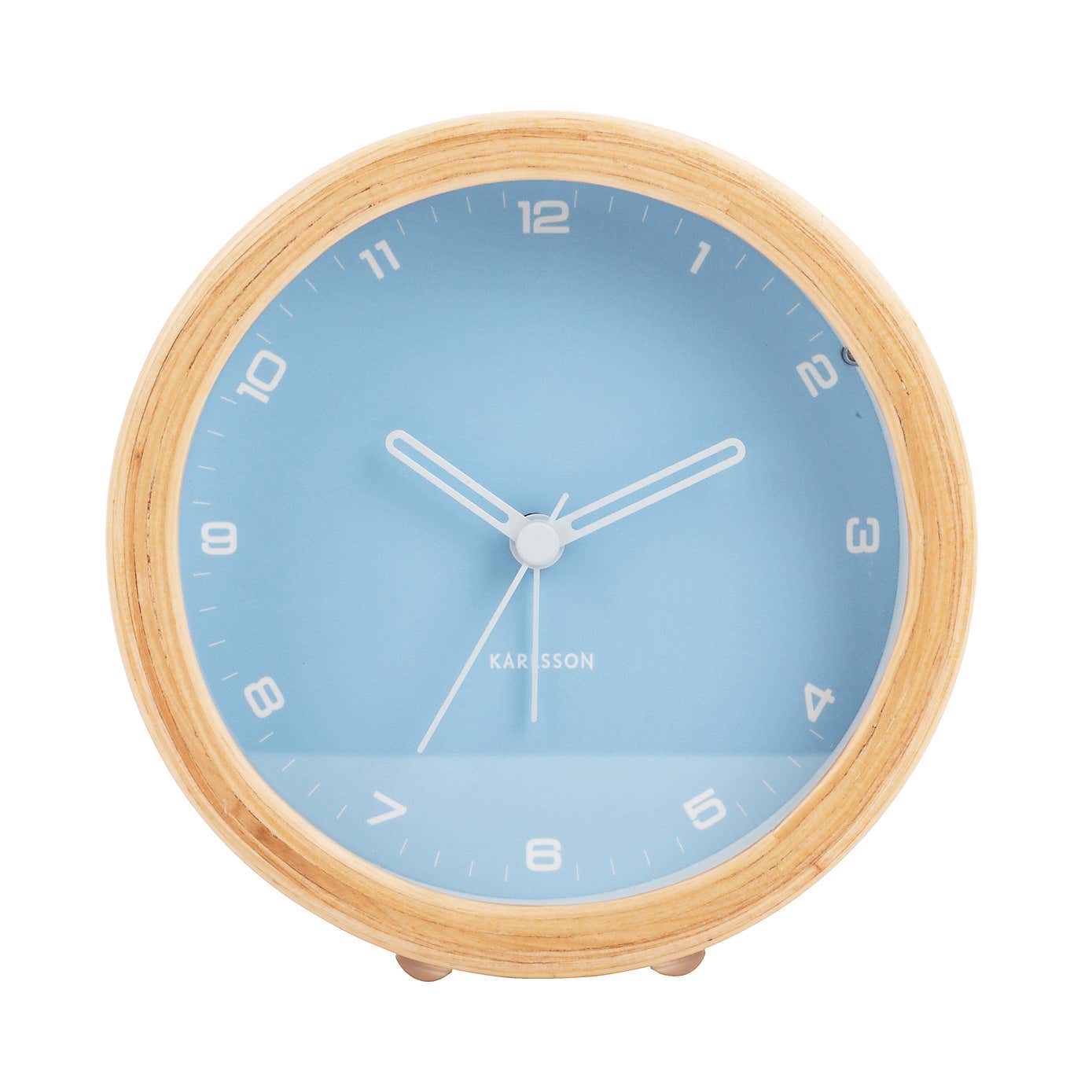 Karlsson Gentle Round Wooden Alarm Clock
