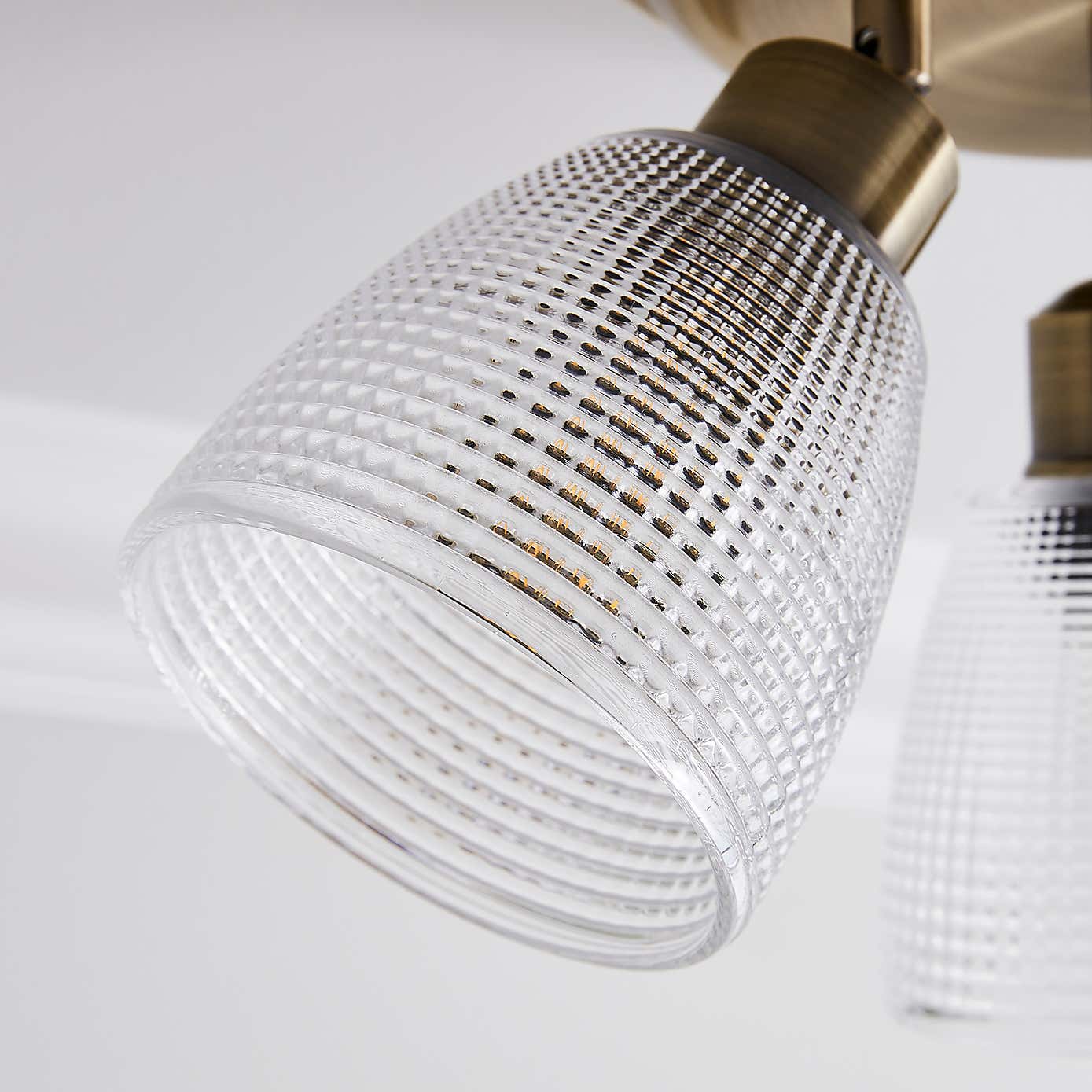 Kibworth Ribbed 3 Light Adjustable Spotlight