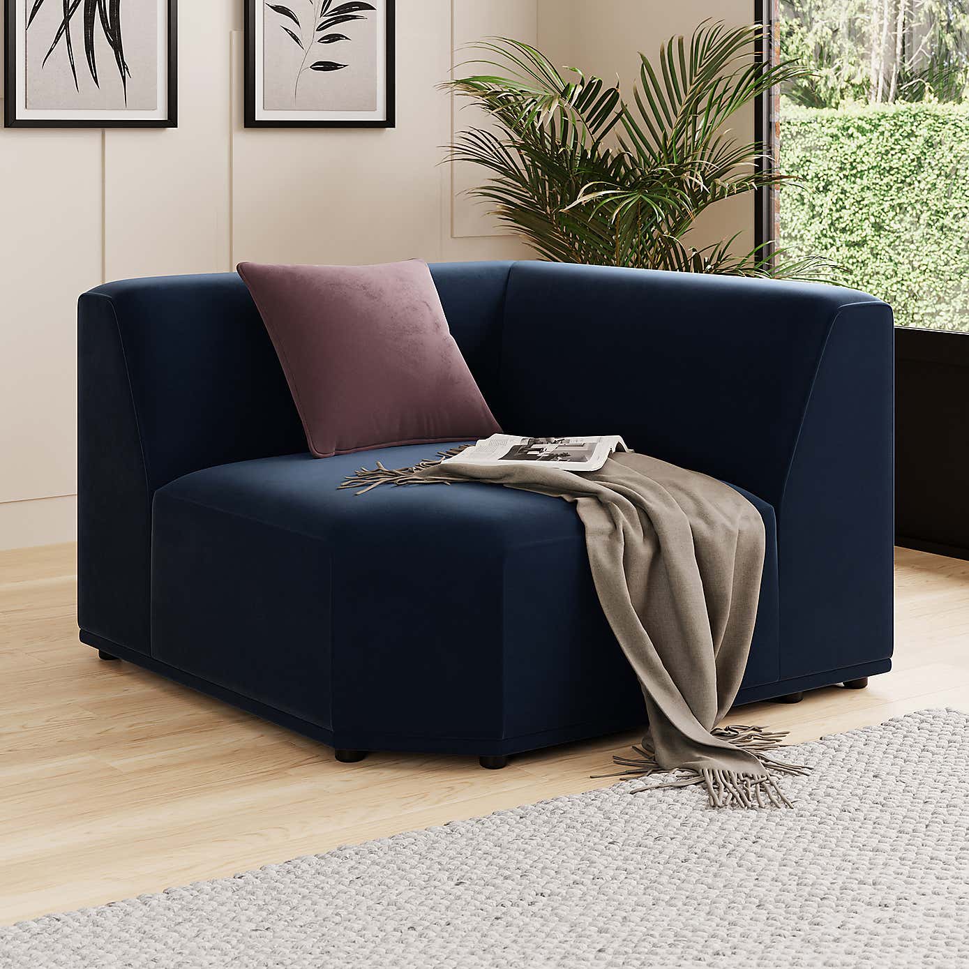 Modular Cruz Velvet Corner Seat