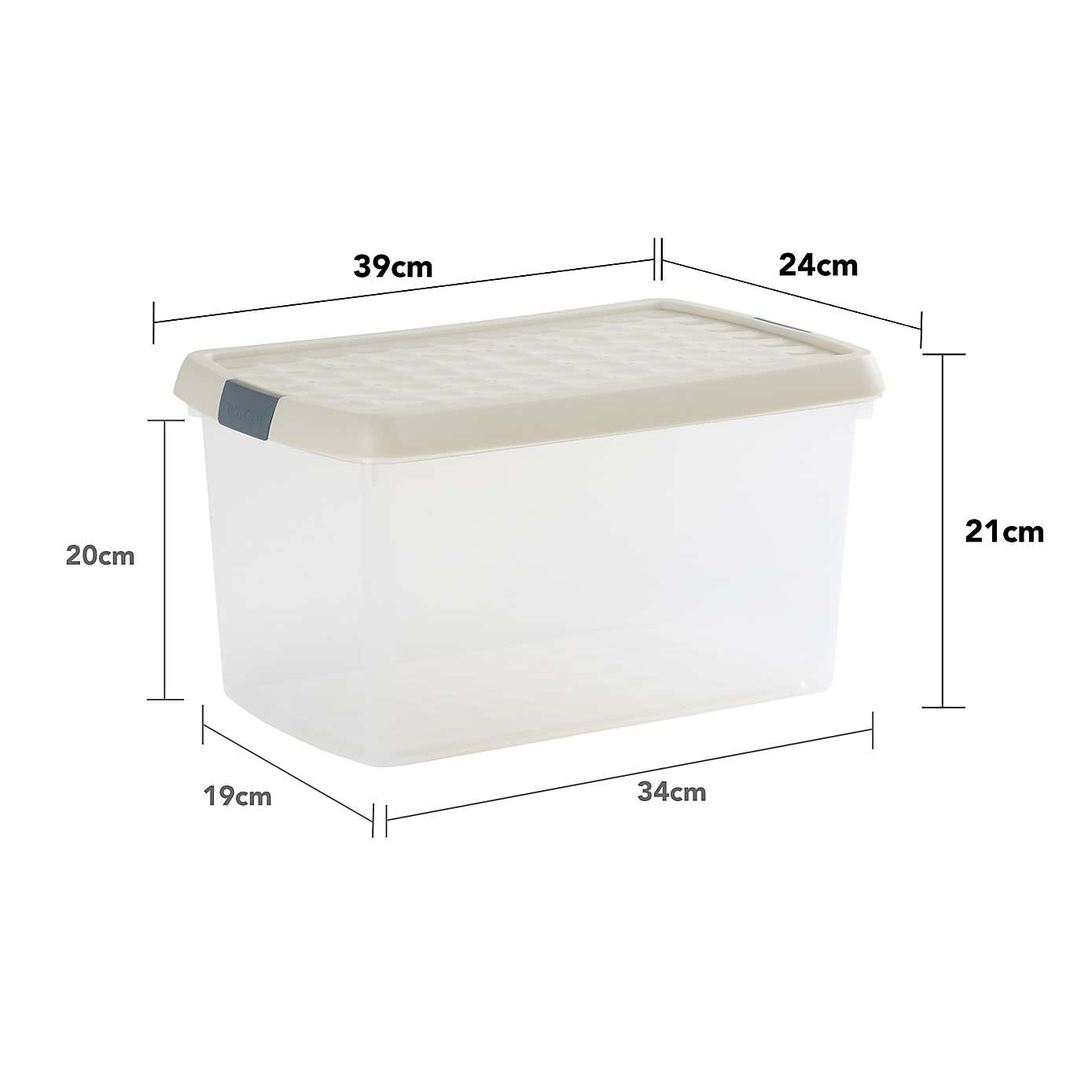 Wham Clip Pack of 4 Rectangle Storage Boxes With Lids