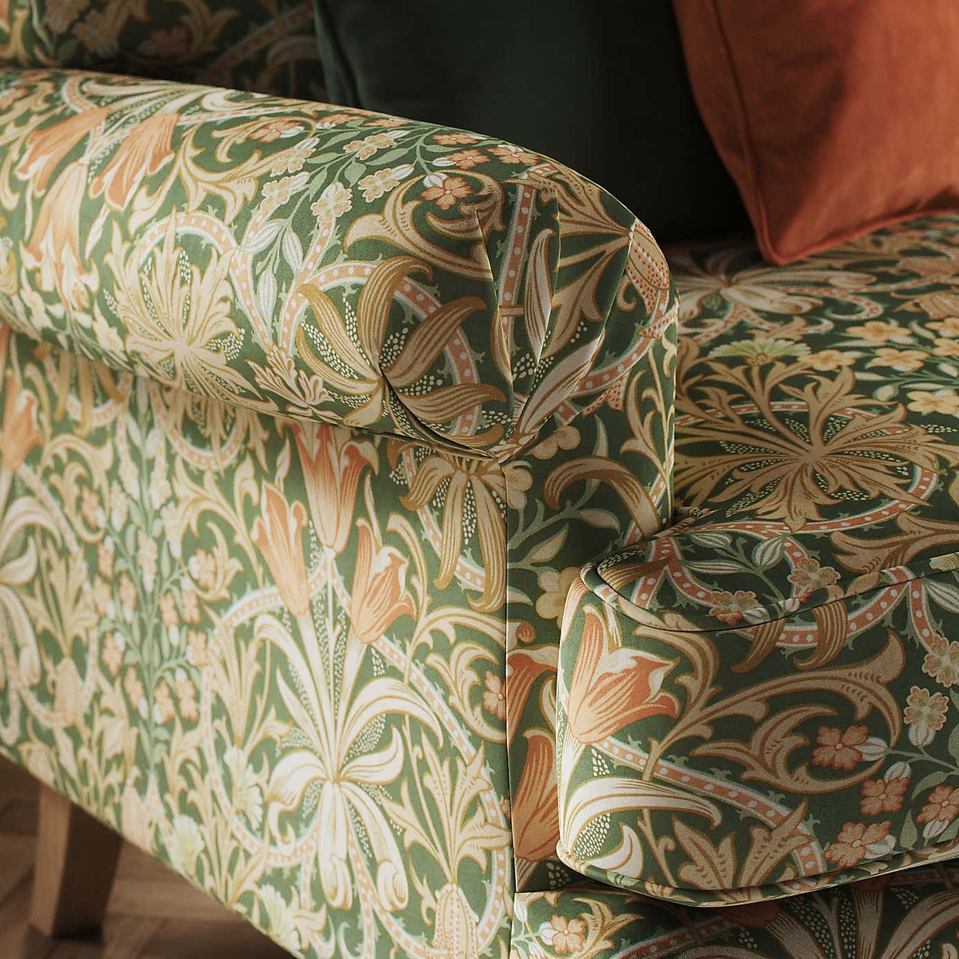 William Morris Woodland Weed Velvet Fabric Sample