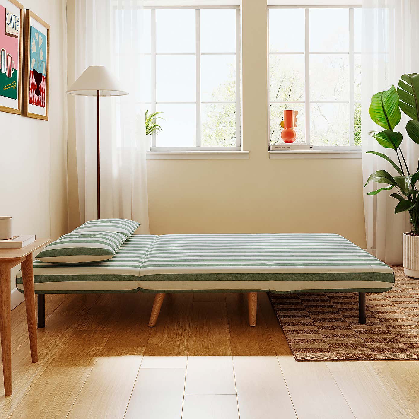 Phoebe Woven Stripe Small Double Sofa Bed