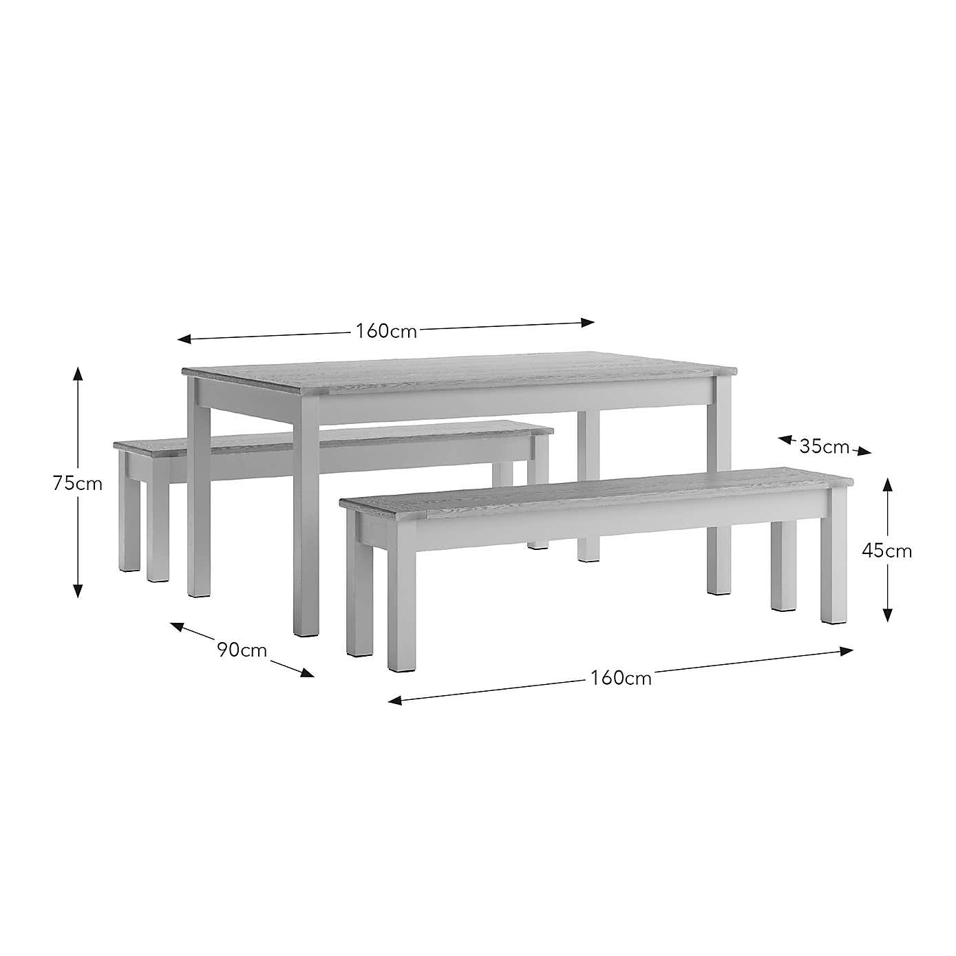 Olney 6 Seater Dining Table and Bench Set