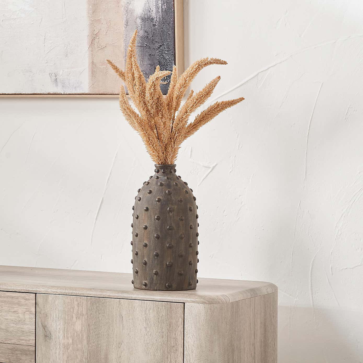 Kali Textured Dot Stoneware Vase