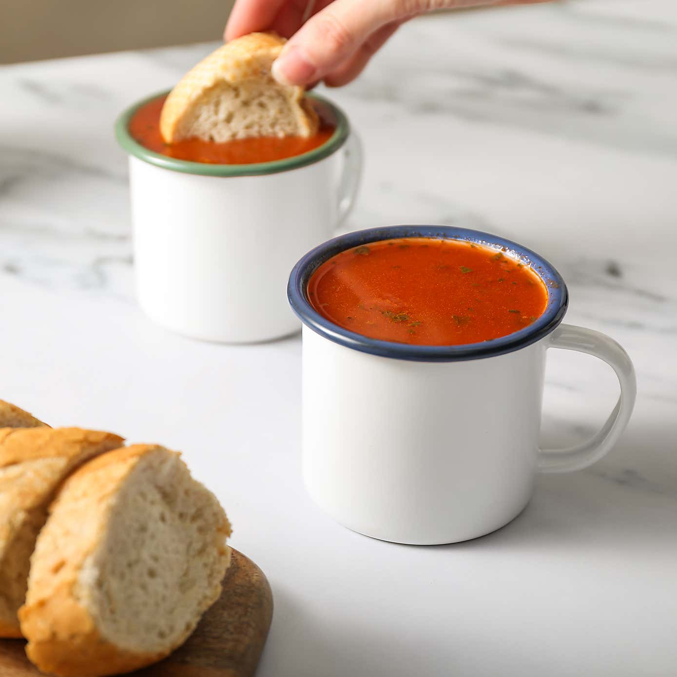 Set of 2 Enamel Pie Mugs