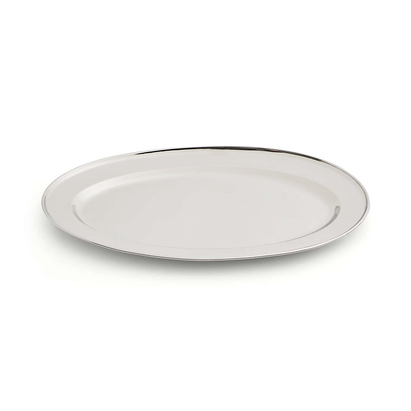 Oval Stainless Steel Serving Tray