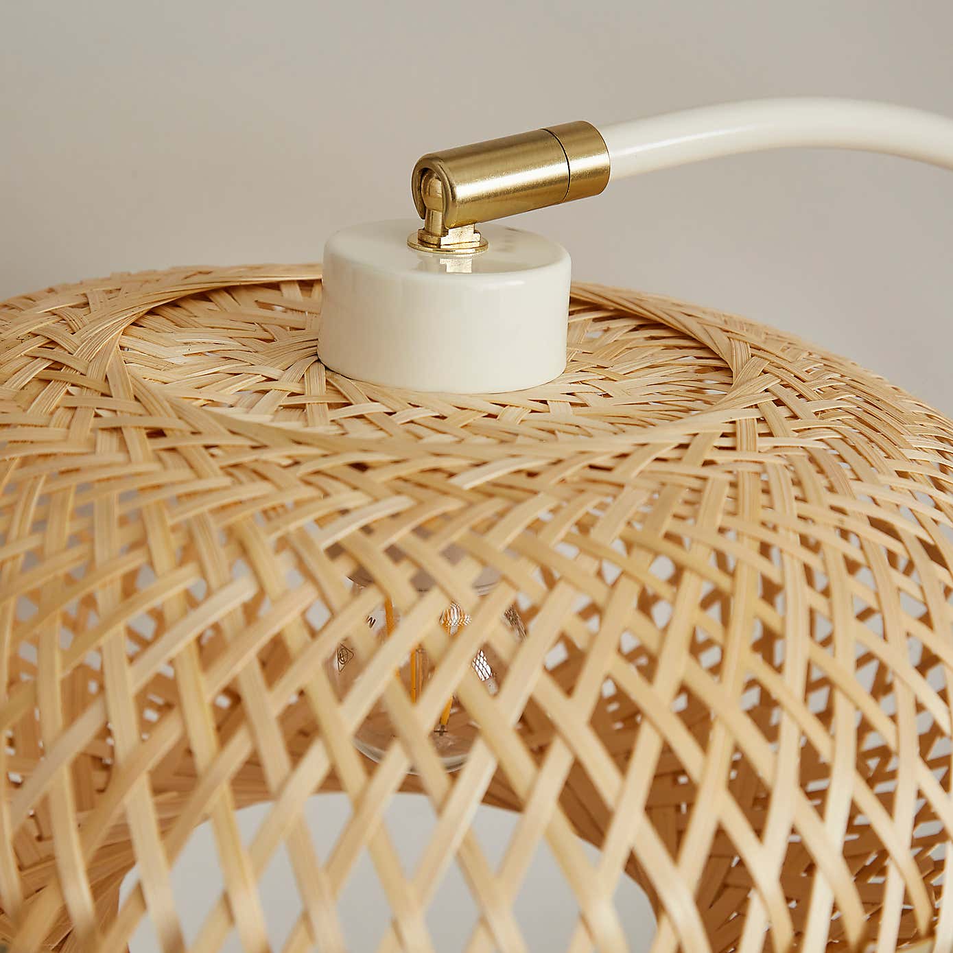 Lise Bamboo Arched Adjustable Table Lamp