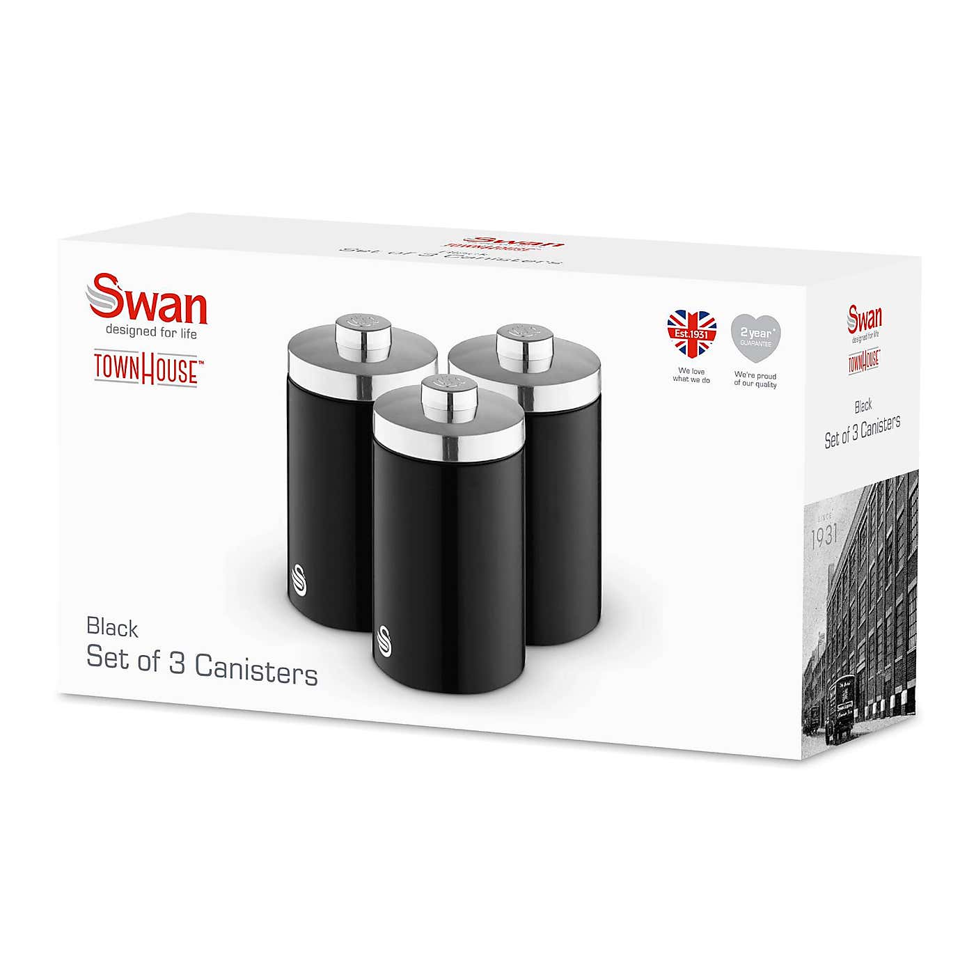 Swan Townhouse Set of 3 Canisters