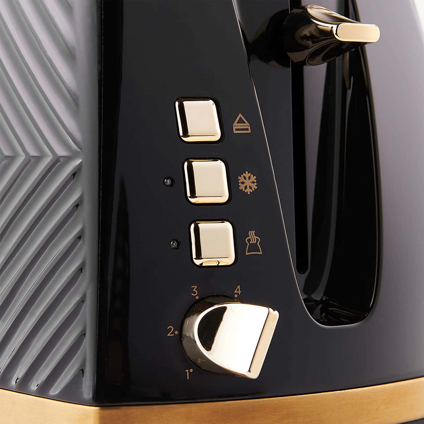 Russell Hobbs Groove Black Kettle & 2 Slice Toaster Set