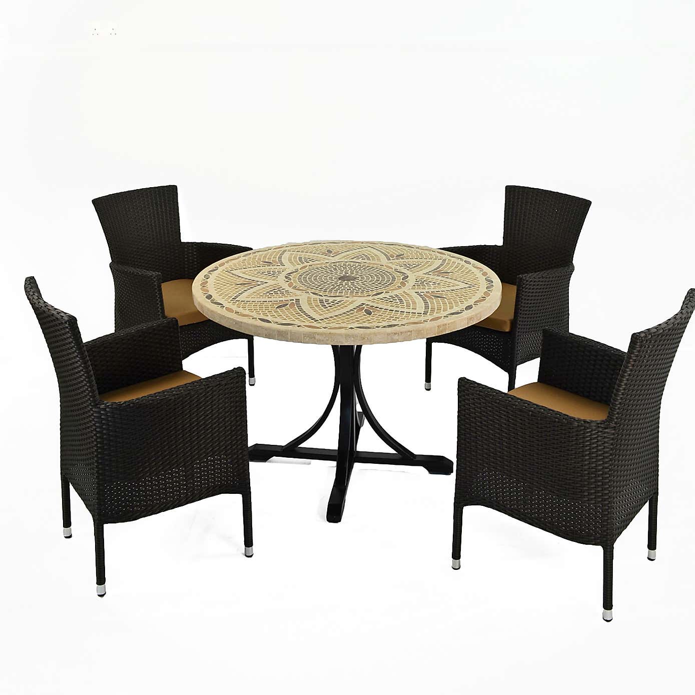Byron Manor Montpellier Stockholm Black 4 Seat Dining Set