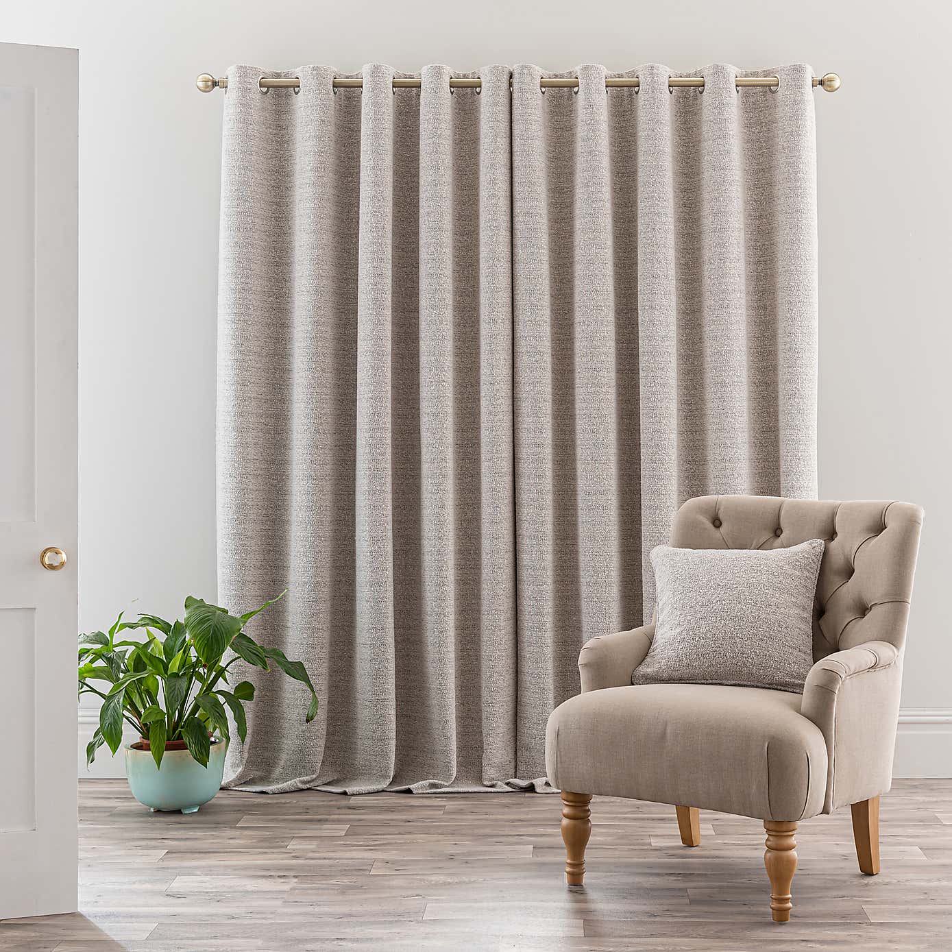 Churchgate Woodhouse Boucle Eyelet Curtains
