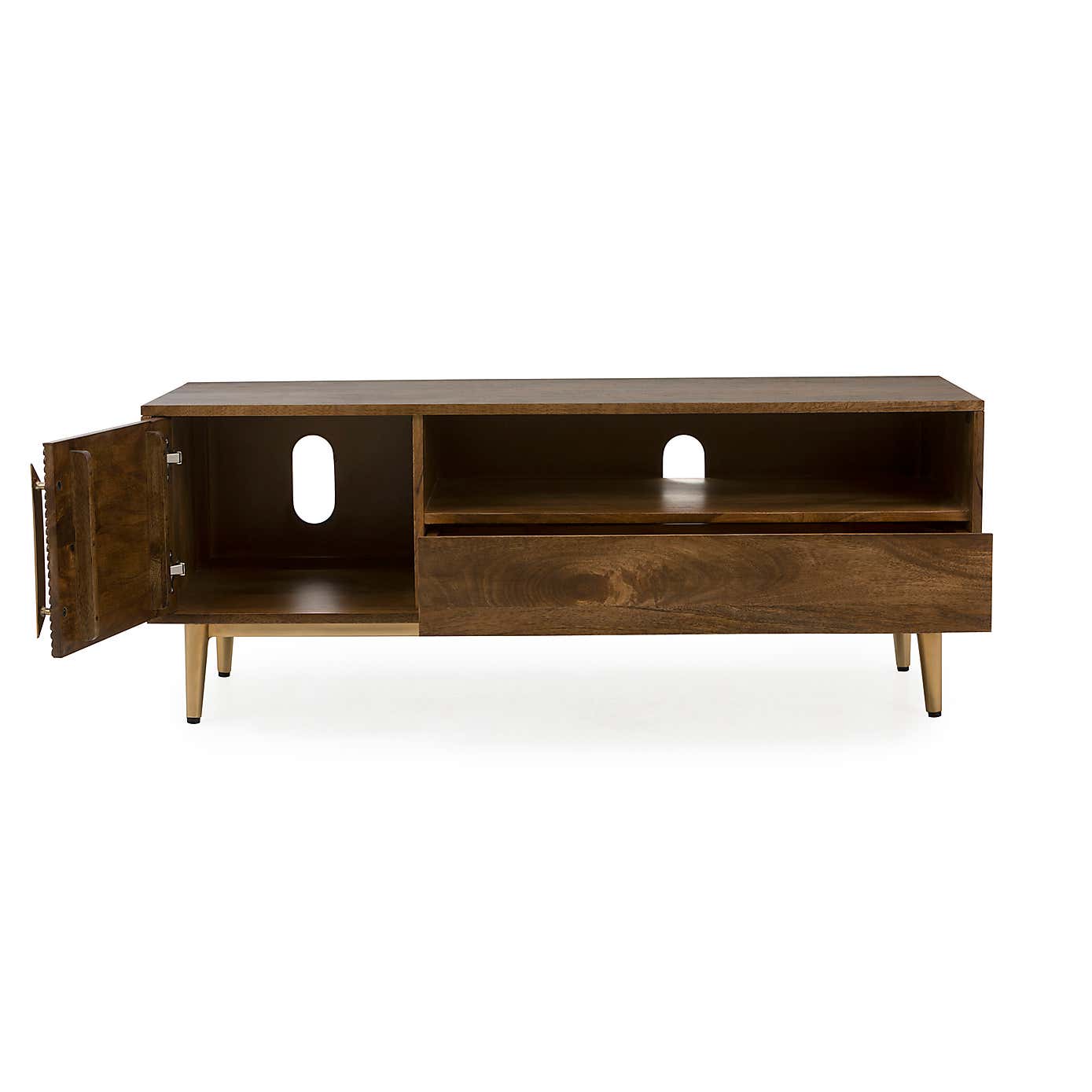 Anya Wide TV Unit, Mango Wood for TVs up to 55"