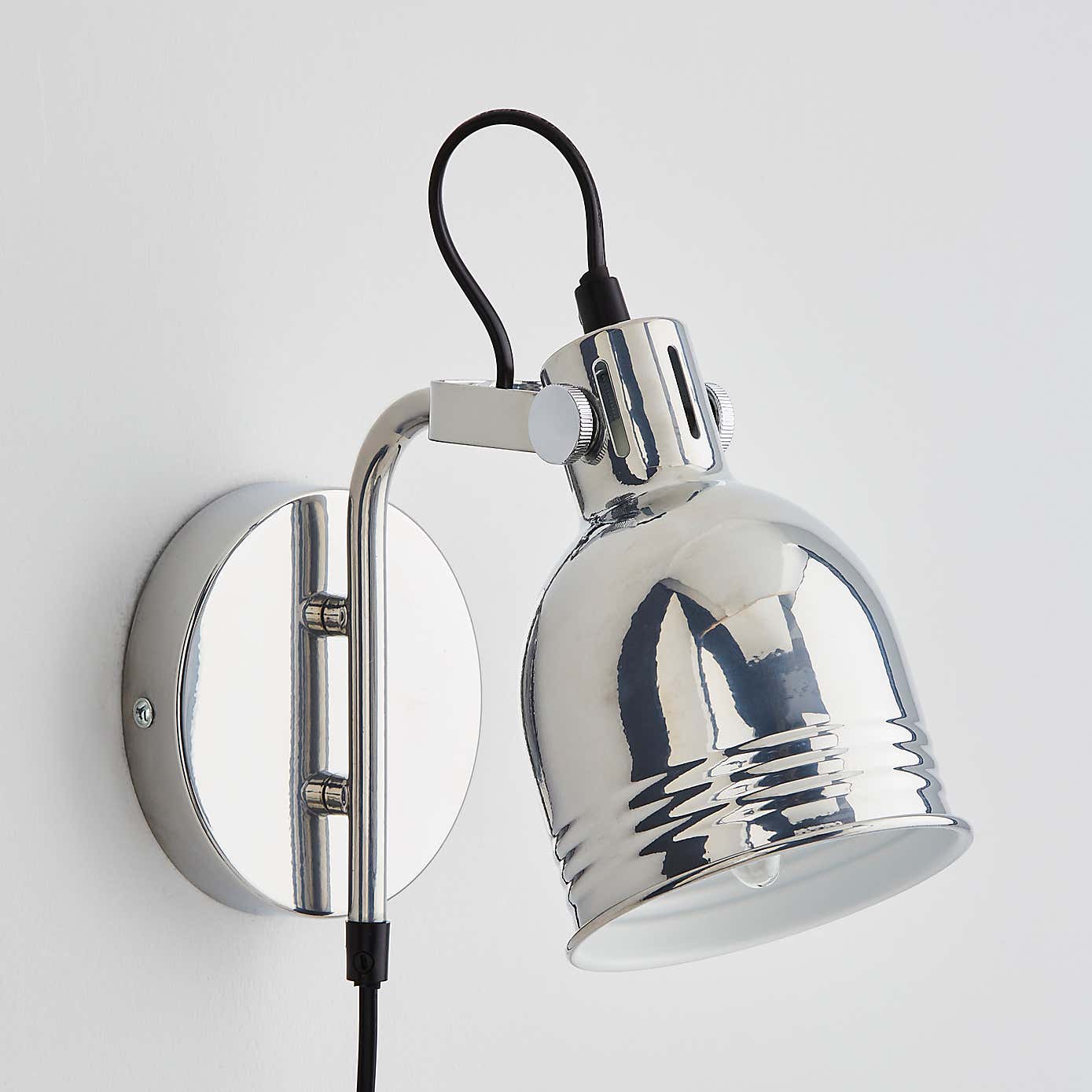 Issac Chrome Effect Plug in Wall Light