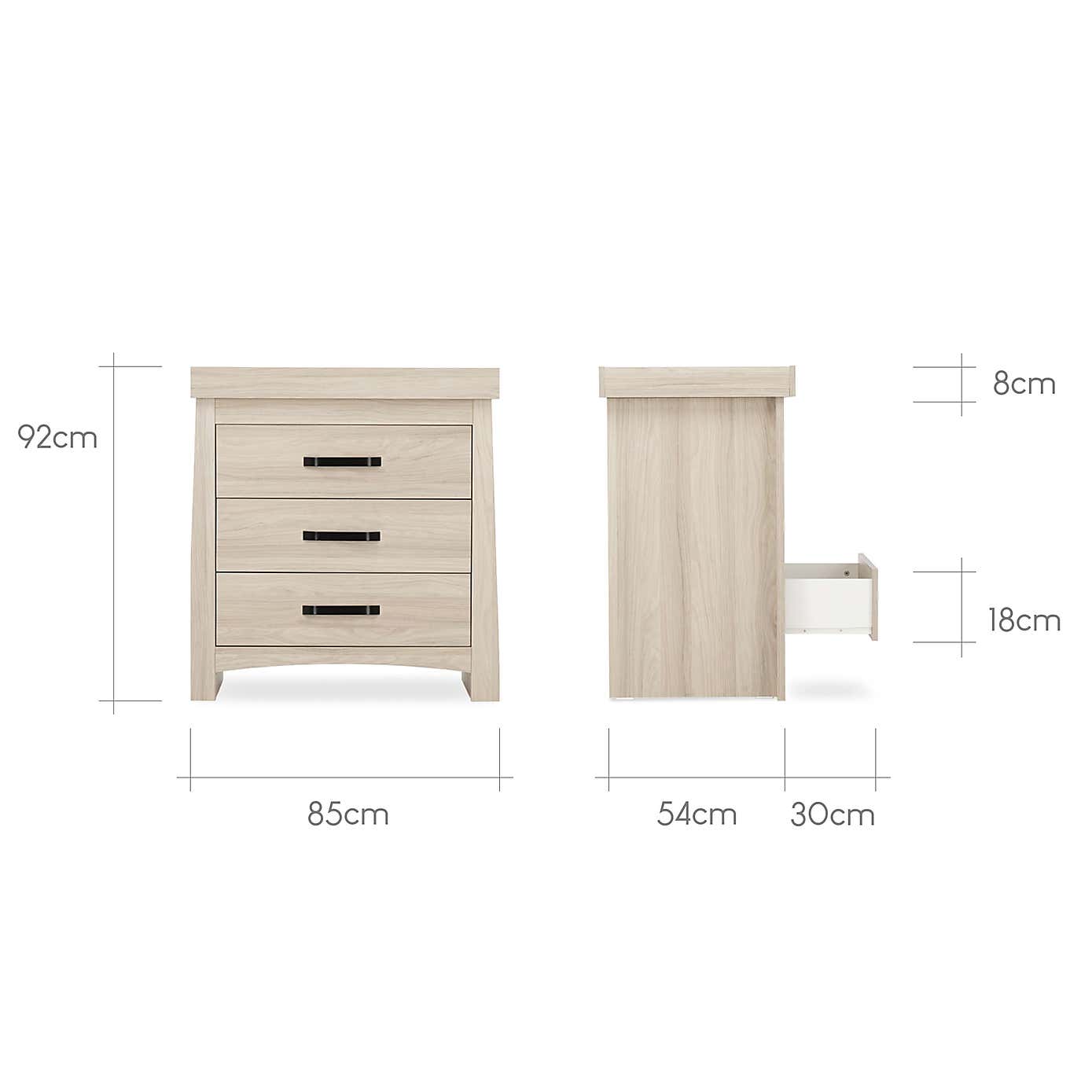 CuddleCo Isla 2 Piece Nursery Furniture Set, Ash