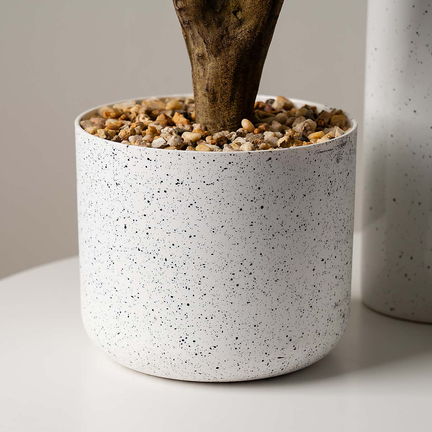 Artificial Real Touch Yucca Tree in White Speckled Plant Pot
