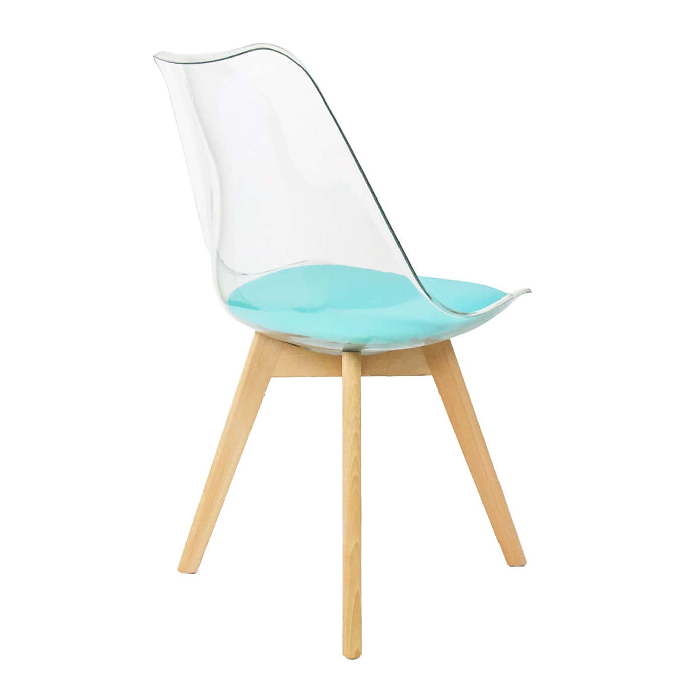 Fusion Living Soho Clear Plastic Dining Chair with Squared Legs
