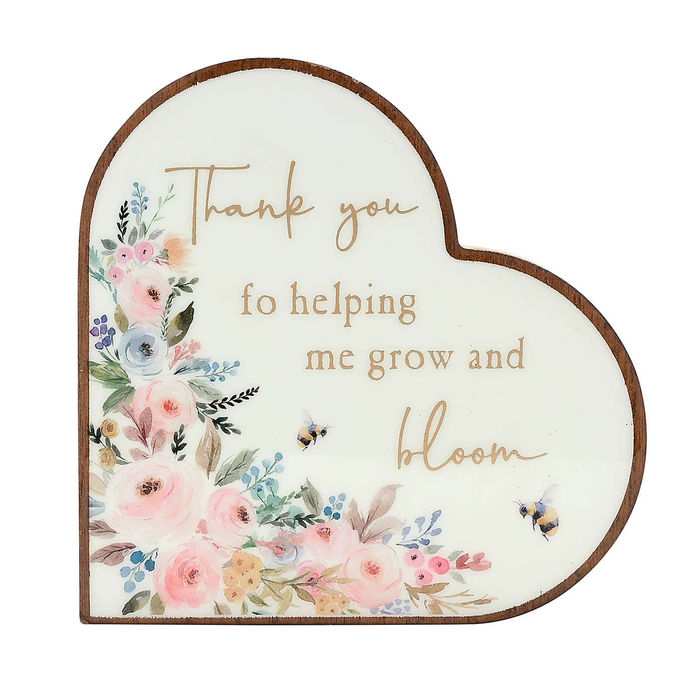 The Cottage Garden Thank You Heart Plaque