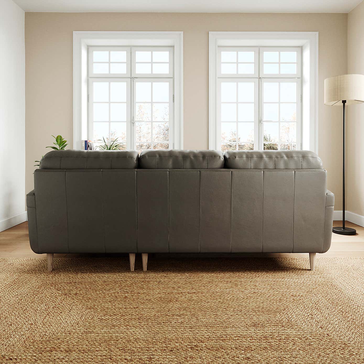 Sven Classic Leather Large Corner Chaise Sofa