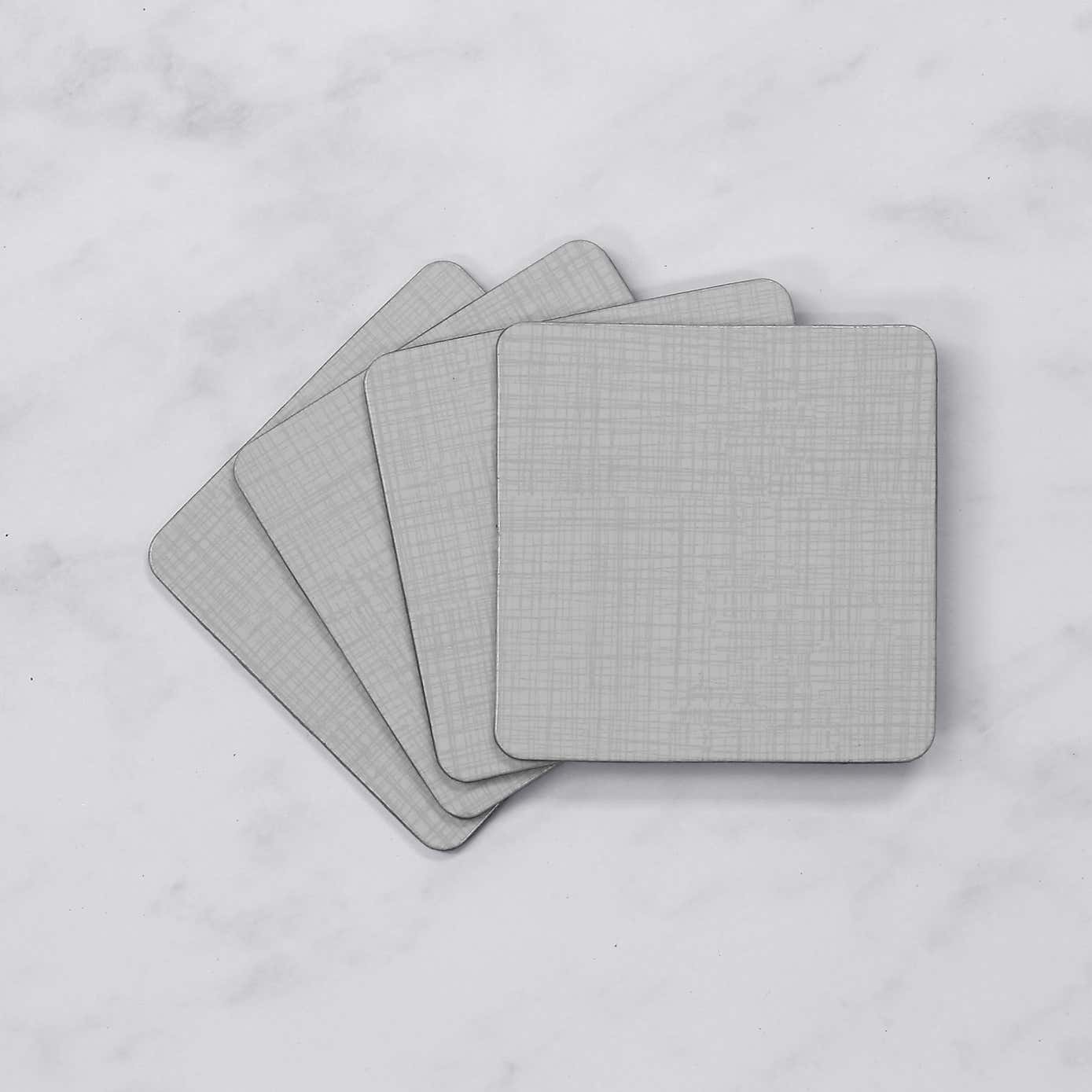 Set of 4 Semi Plain Cork Back Coasters