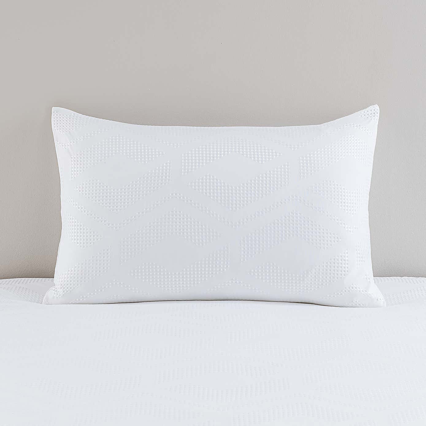 Croston Waffle White Duvet Cover and Pillowcase Set