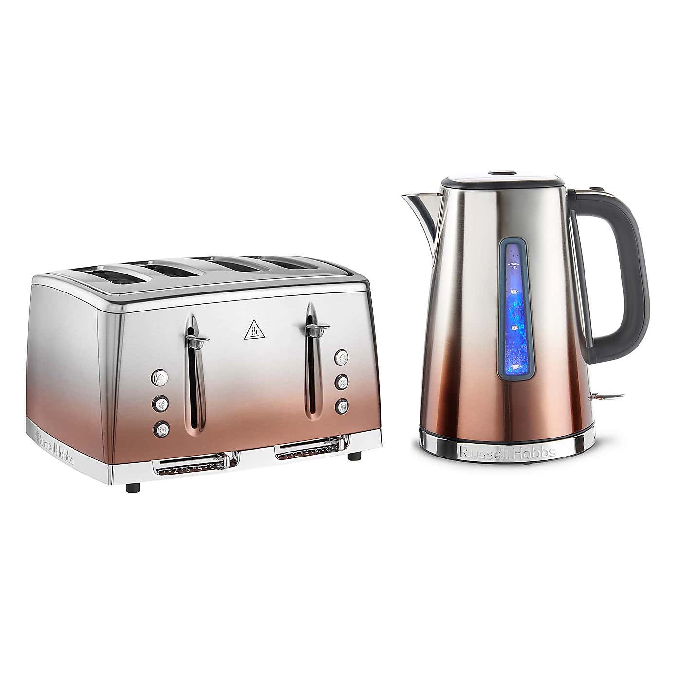 Russell Hobbs Eclipse Copper Kettle & 4 Slice Toaster