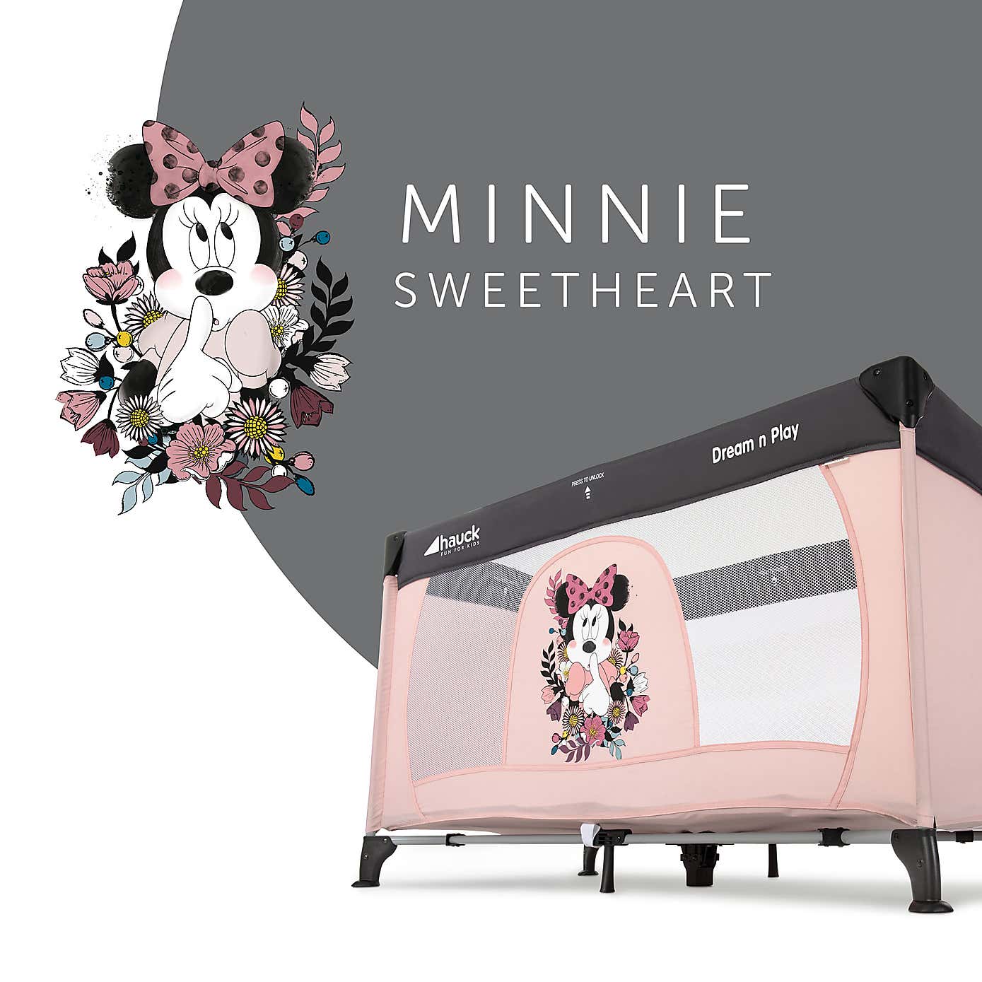 Disney Dream 'n Play Minnie Sweetheart Travel Cot