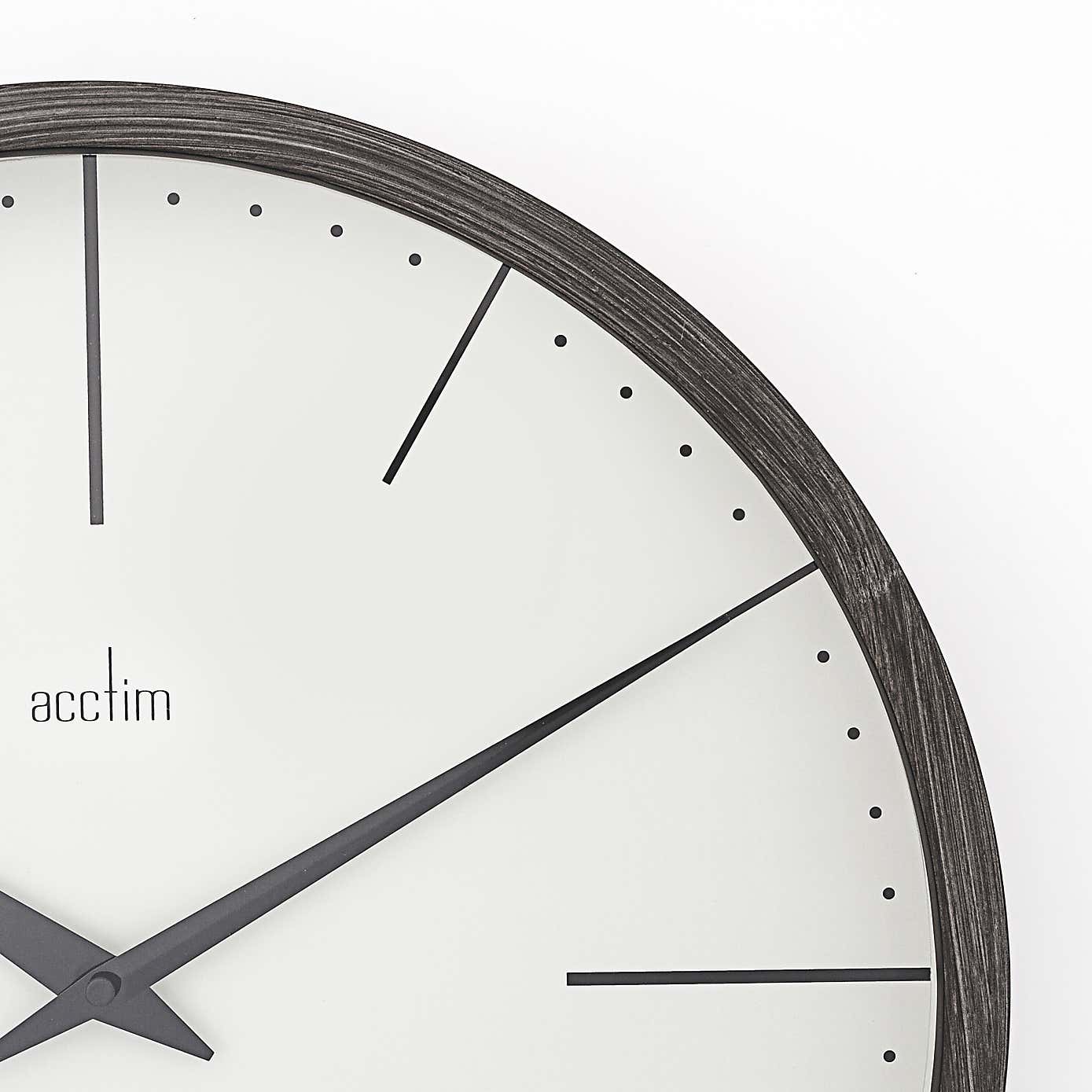 Acctim Leksvik Grey Wood Wall Clock