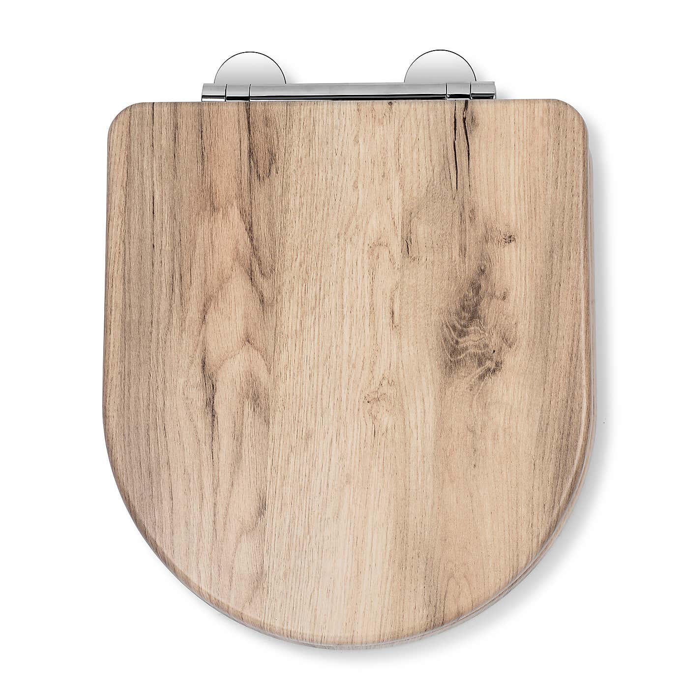 Croydex Verese Grey Oak Effect Flexi Fix D Shape Toilet Seat