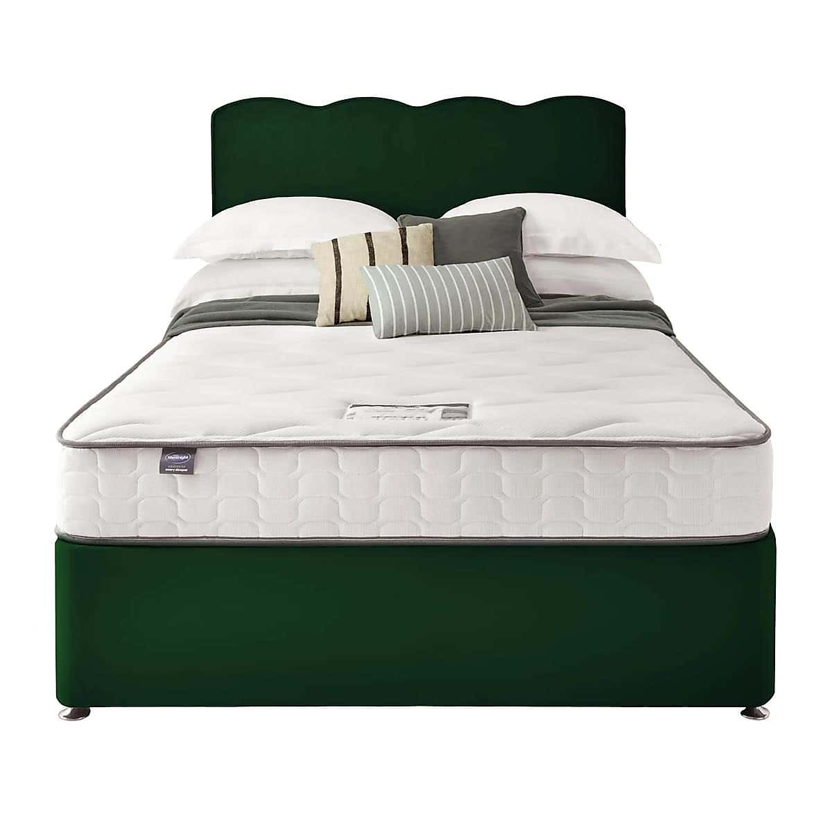 Silentnight 2 Drawer Divan Bed With Velvet Wave Headboard