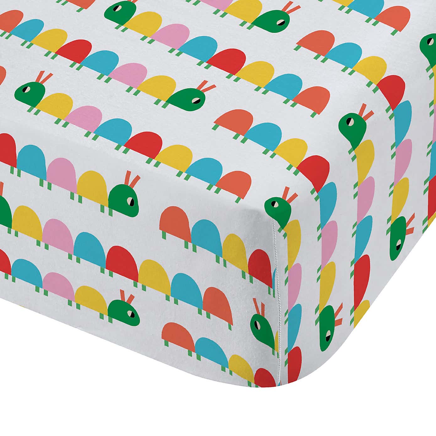 Catherine Lansfield Curious Caterpillar Polycotton Fitted Sheet