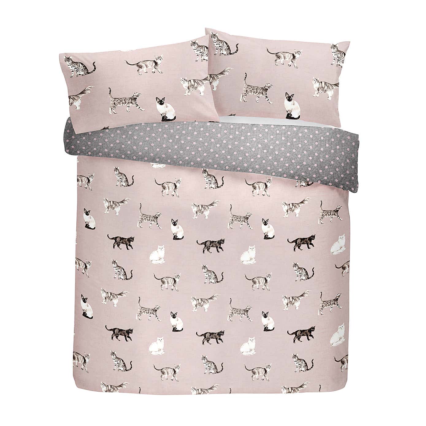 Fusion Cats Reversible Duvet Cover and Pillowcase Set